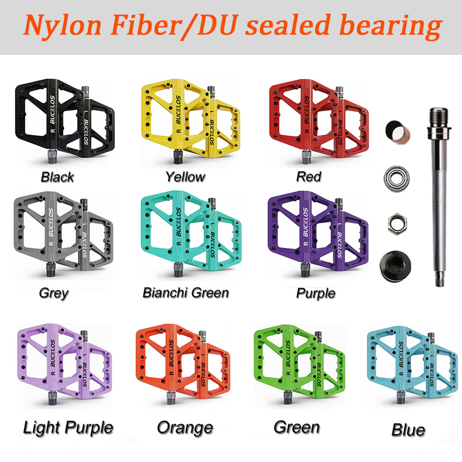 9/16″ Flat/Platform Pedals Bearing Widen MTB DH BMX Bike For Shimano/Rockbros US