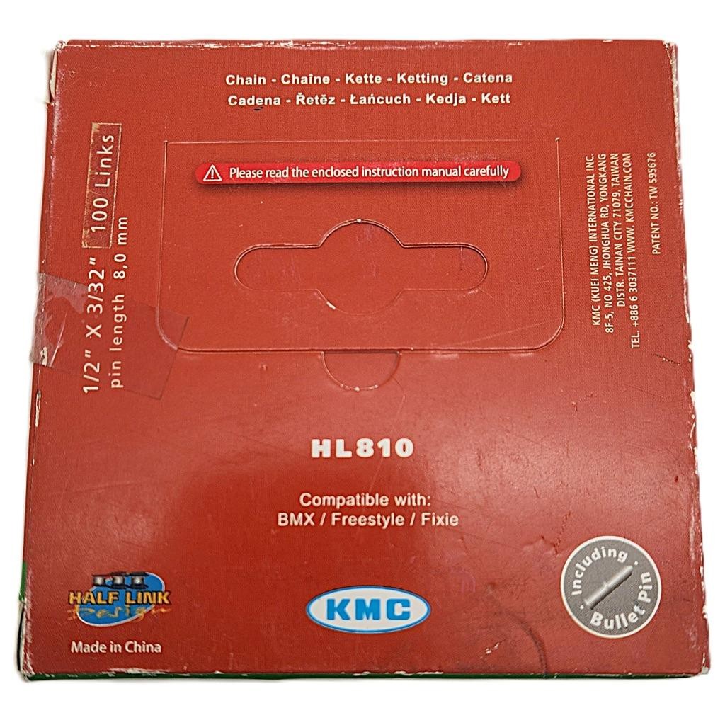 KMC HL810 Silver Half-Link 3/32″ Single-Speed Bike Chain Freestyle BMX NOS