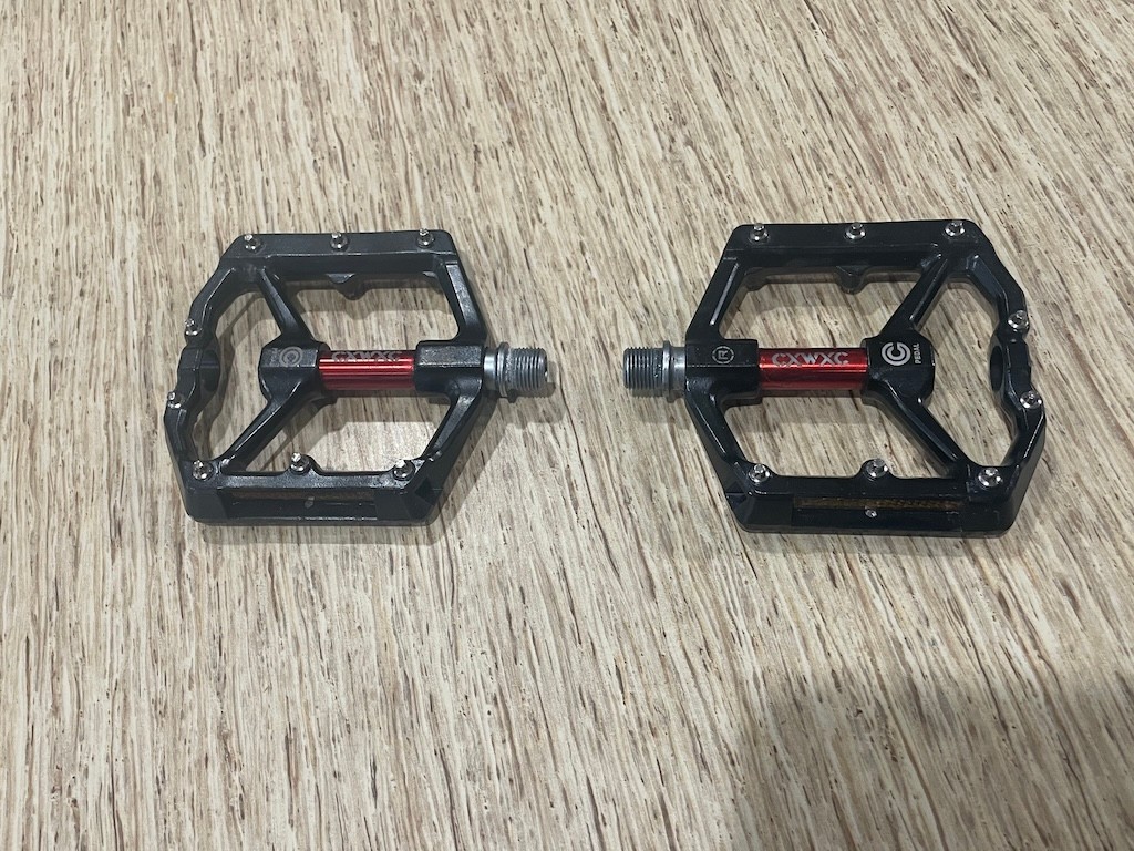 CXWXC Road MTB BMX Wide Bike Pedals Aluminum Alloy Red Black CX-930