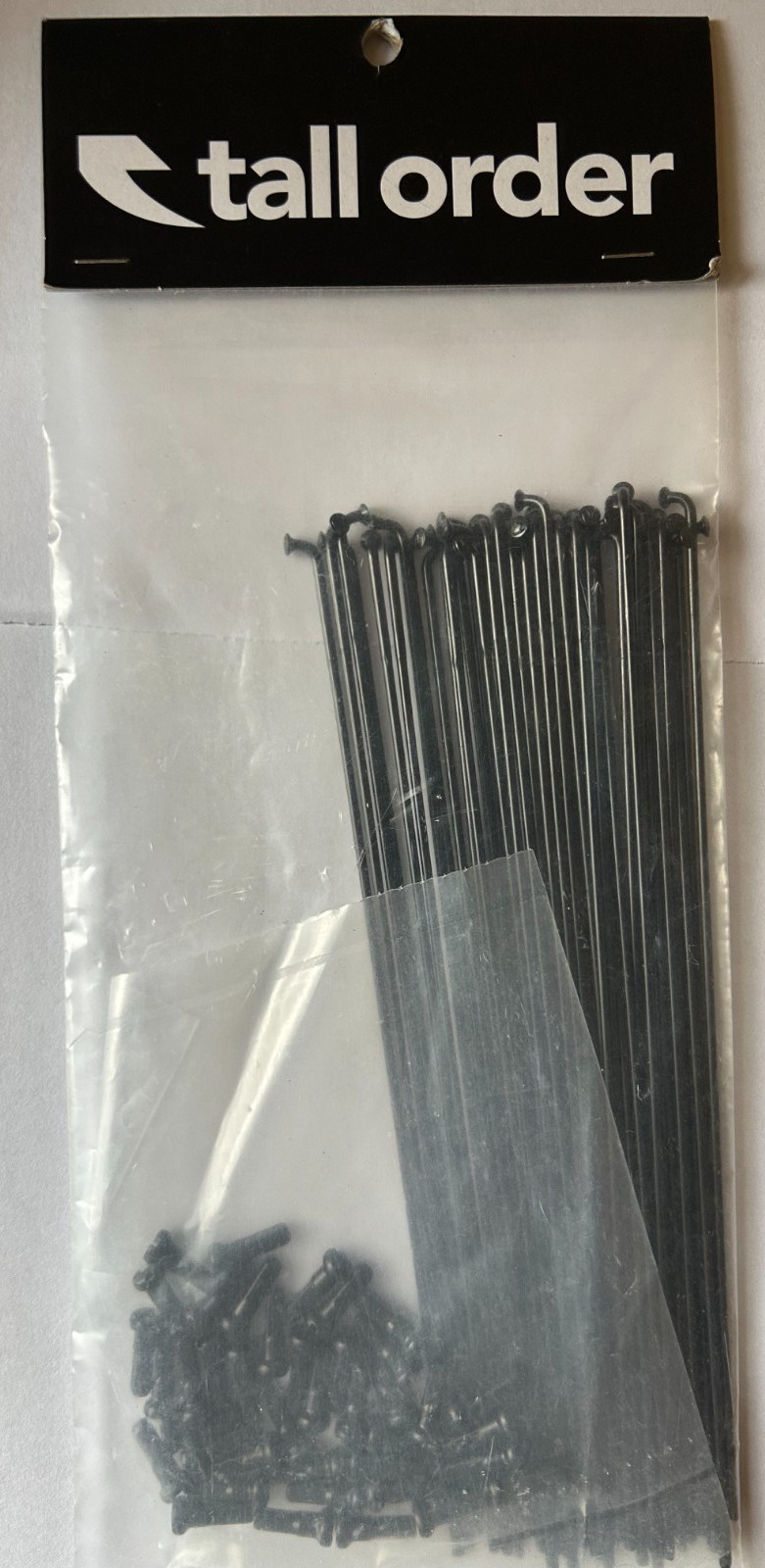 TALL ORDER DOUBLE BUTTED SPOKES AND NIPPLES /BLACK 182MM (40)