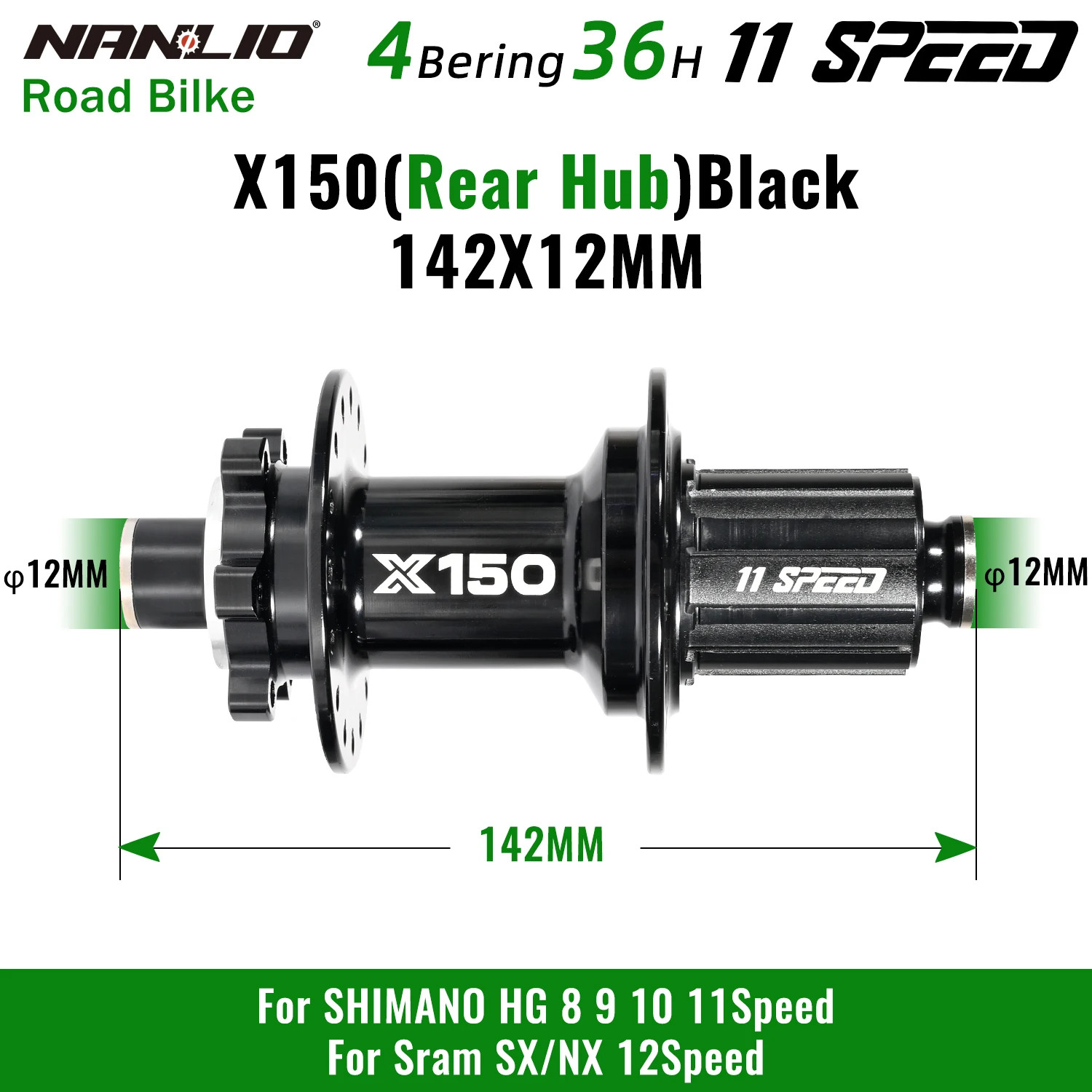 Gravel Riding Front Rear Hubs 28 32 36 Holes HG NX SX MS 11 12 Speed 6 Pawls