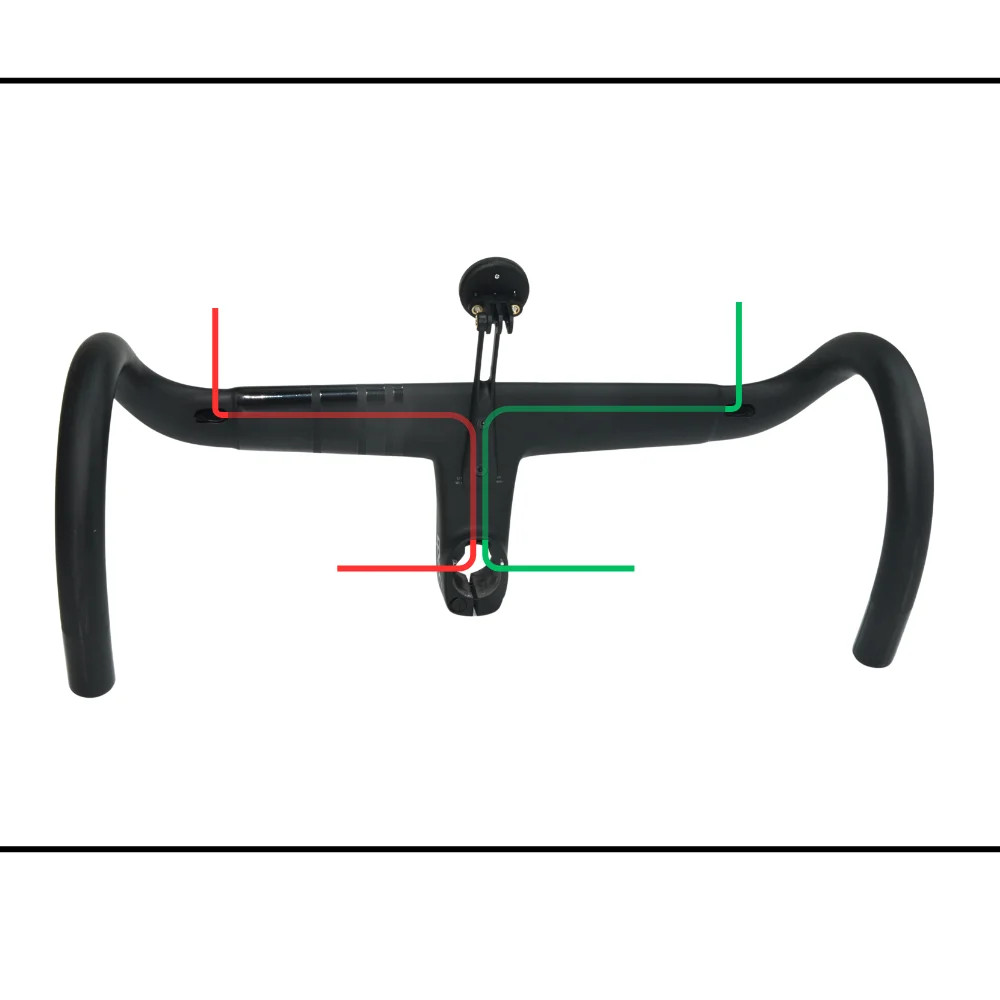 Carbon Road Bicycle Handlebars All Internal Circuits with Free Computer Stand