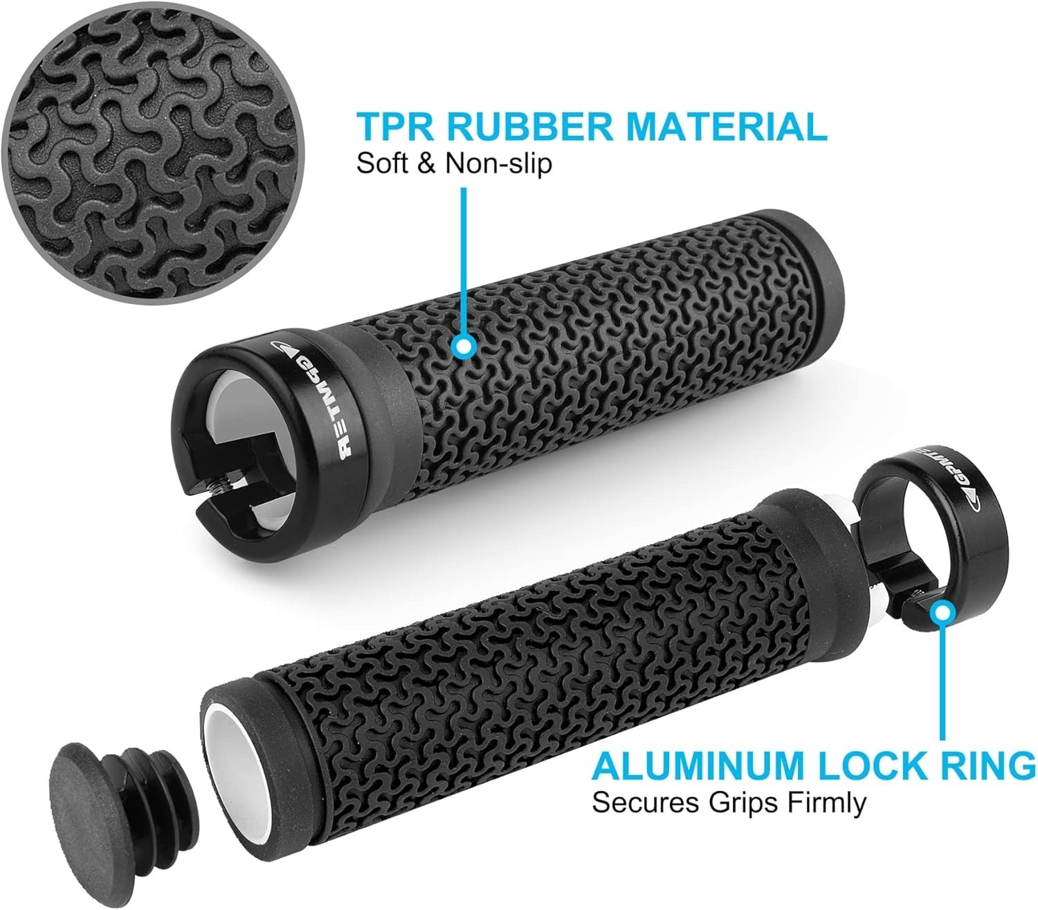 Black Bike Handlebar Grips for BMX, MTB, and Beach Cruisers – 1 Count