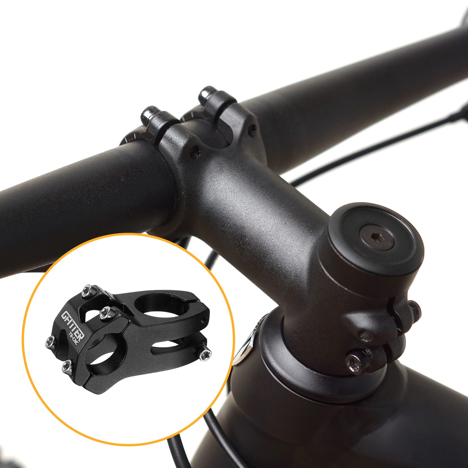 25.4mm Bike Stem 45mm Bicycle Handlebar Stem for BMX MTB Black