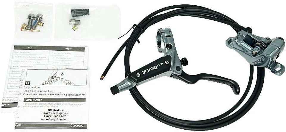 TRP DH-R EVO HD-M846 Hydraulic Disc Brake Set 4-Piston Caliper Front Rear GRAY V