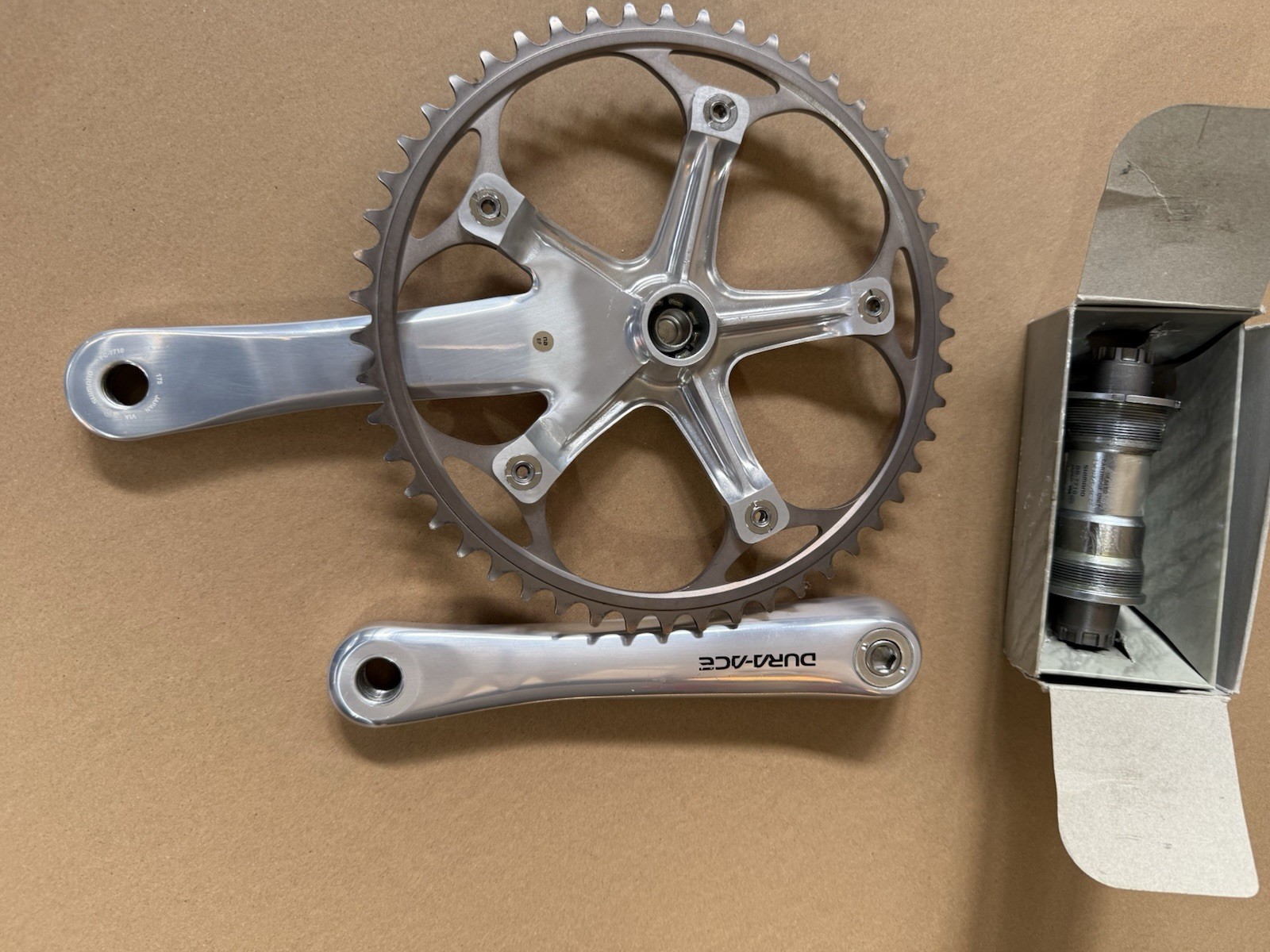 Dura Ace Track Crankset NJS 7710 + Bottom Bracket 51t 175mm
