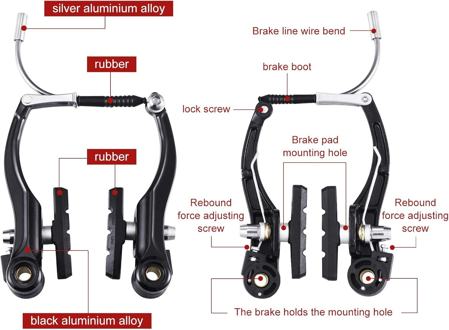 High-Performance Bike Brake Set with Ambidextrous Handles – Easy Installation