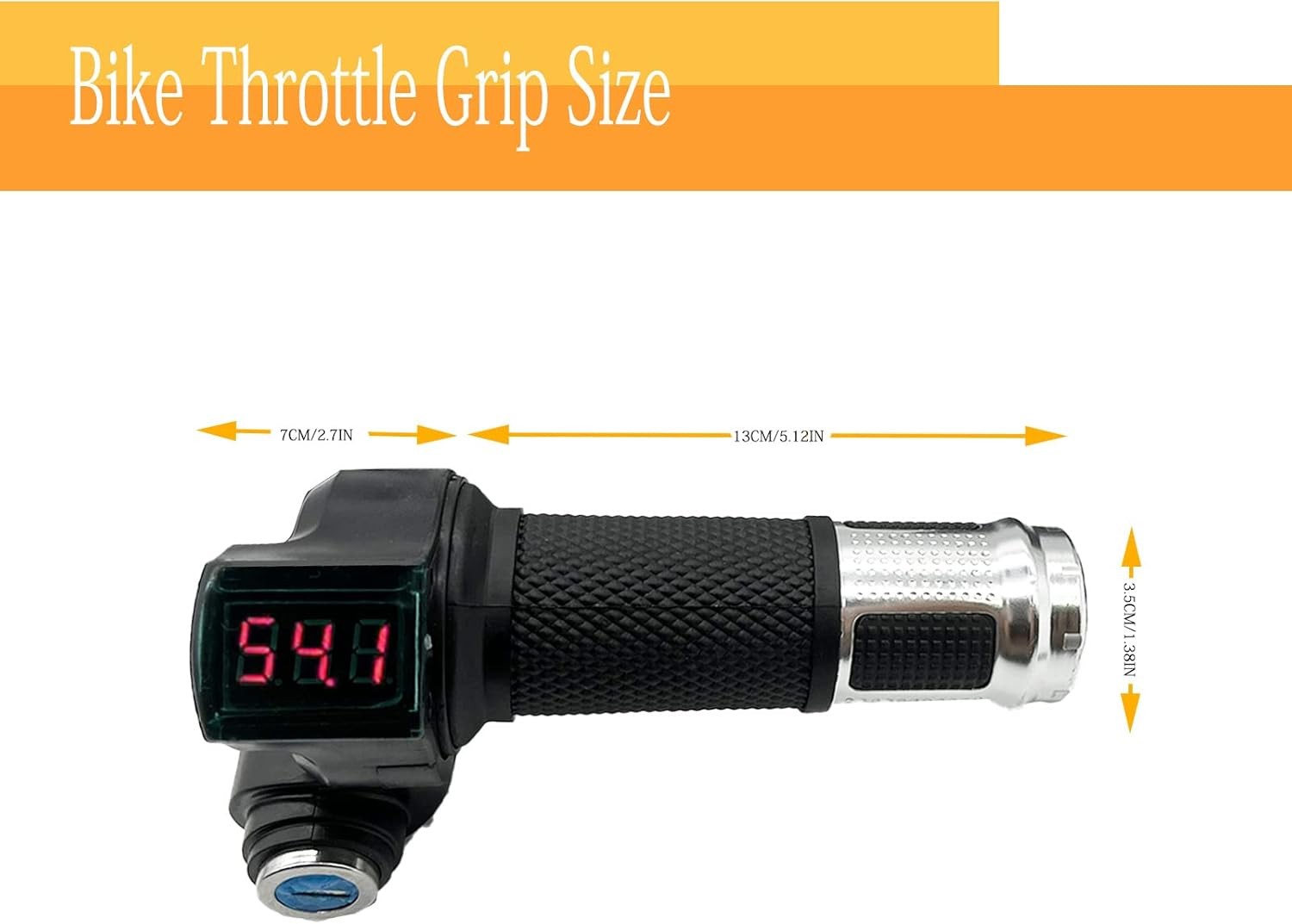 1 Pair E-Bike Throttle Grip LCD Display Key 12-84V Universal Scooter Handlebar