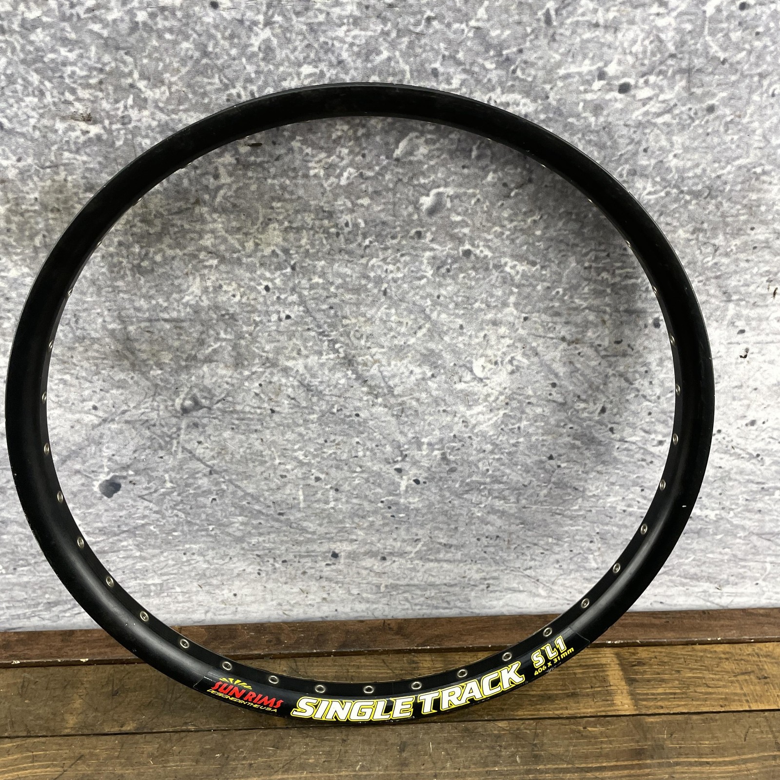 Sun Rims SingleTrack SL1 BMX Rim 20 in 36h Disc Hoop 406 x 31 Black Eyeleted 36