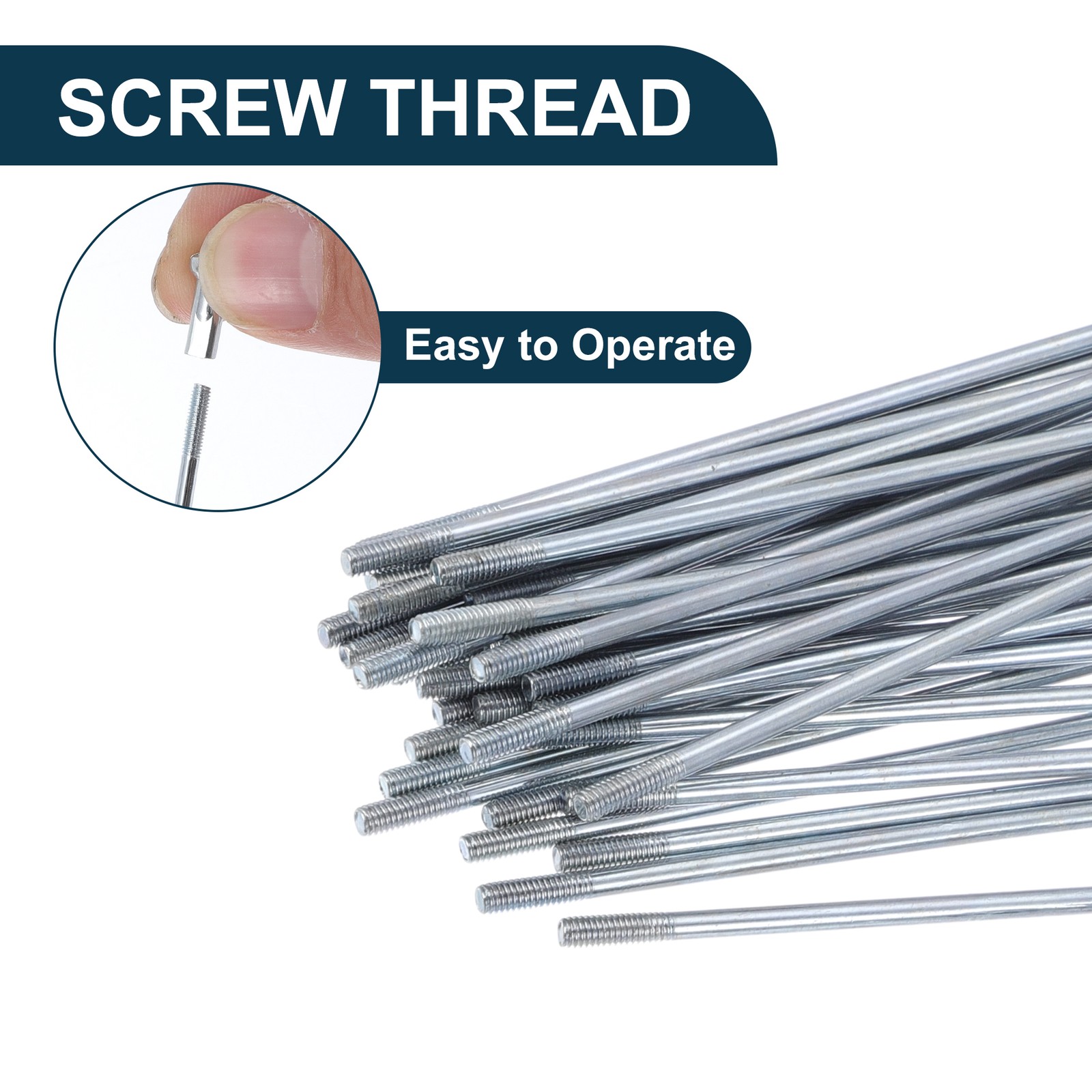 1 Set 13G 80mm Length Bicycle Spokes Nipple 45 Steel Galvanized Universal