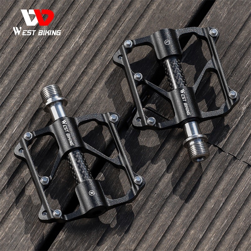 Bike Pedals 3 Bearings Titanuim Axle Carbon Cover Bicycle Pedals Platform Pedals