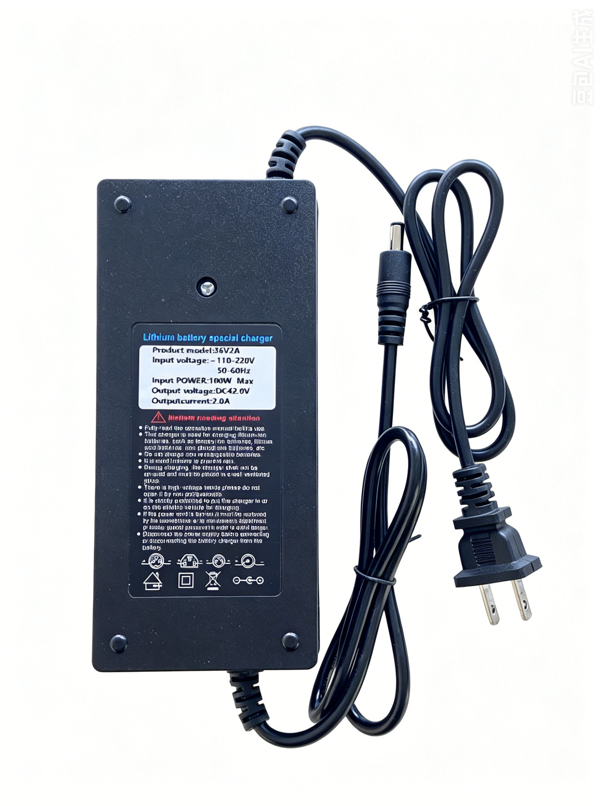 42V 2A Smart Charger DC 5.5×2.1mm Plug for 36V Bicycle Lithium Li-ion Battery US