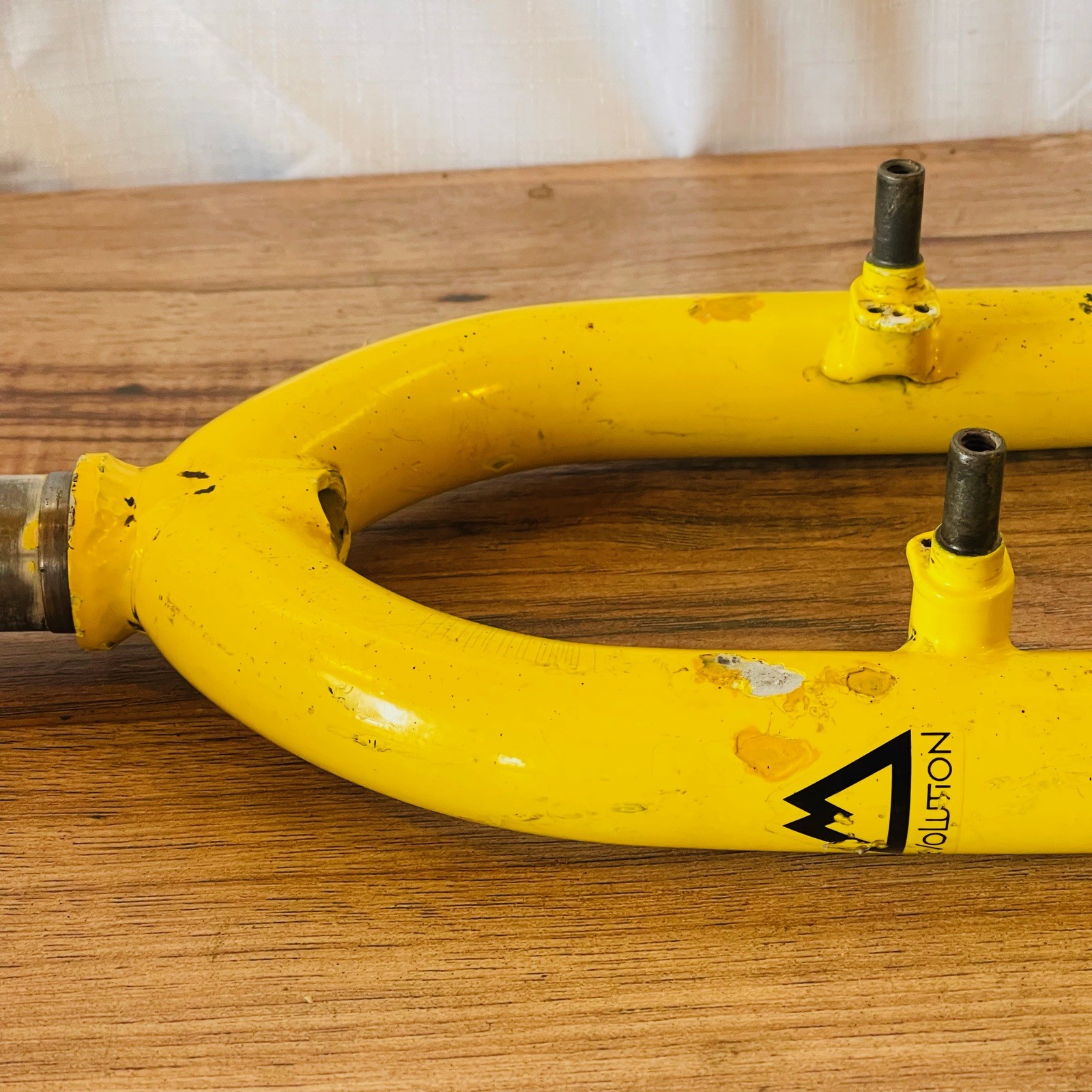 Rare 1-Inch 1″ Fisher MTB Rigid Fork 26 Threadless 120mm 395mm Yellow