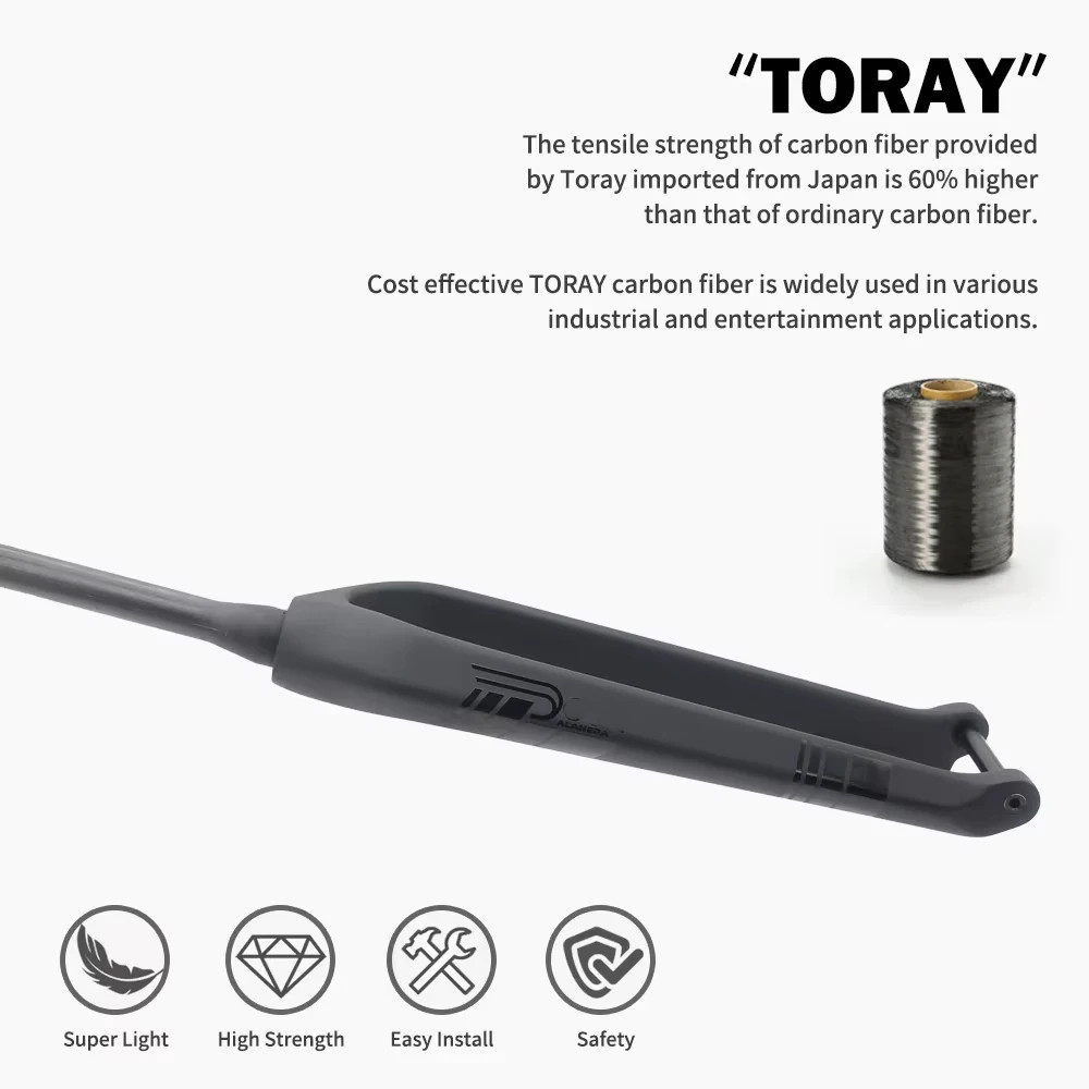 26 27.5 29ER Carbon MTB Fork 15*110mm Thru Axle Straight Tapered Tube Disc Brake
