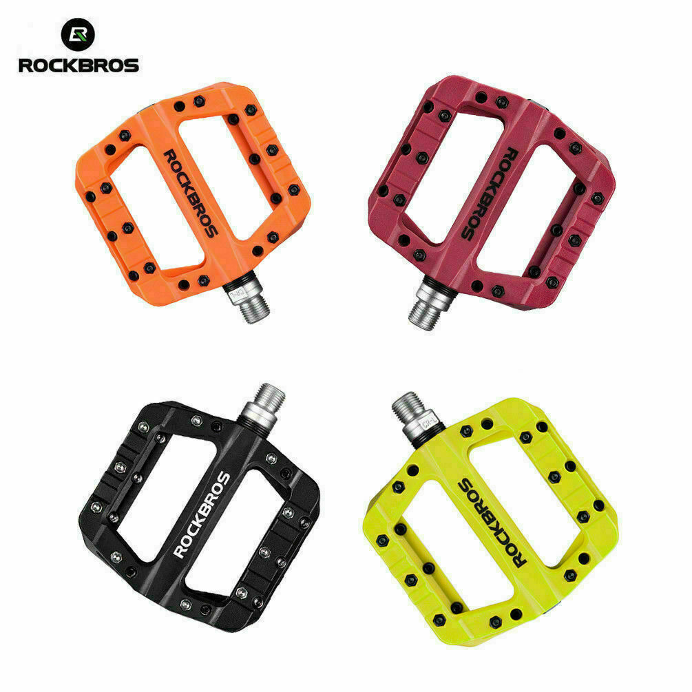 ROCKBROS Bike Nylon Pedals Flat Road BMX Mountain Bike 1 Sealed Bearing Pedal