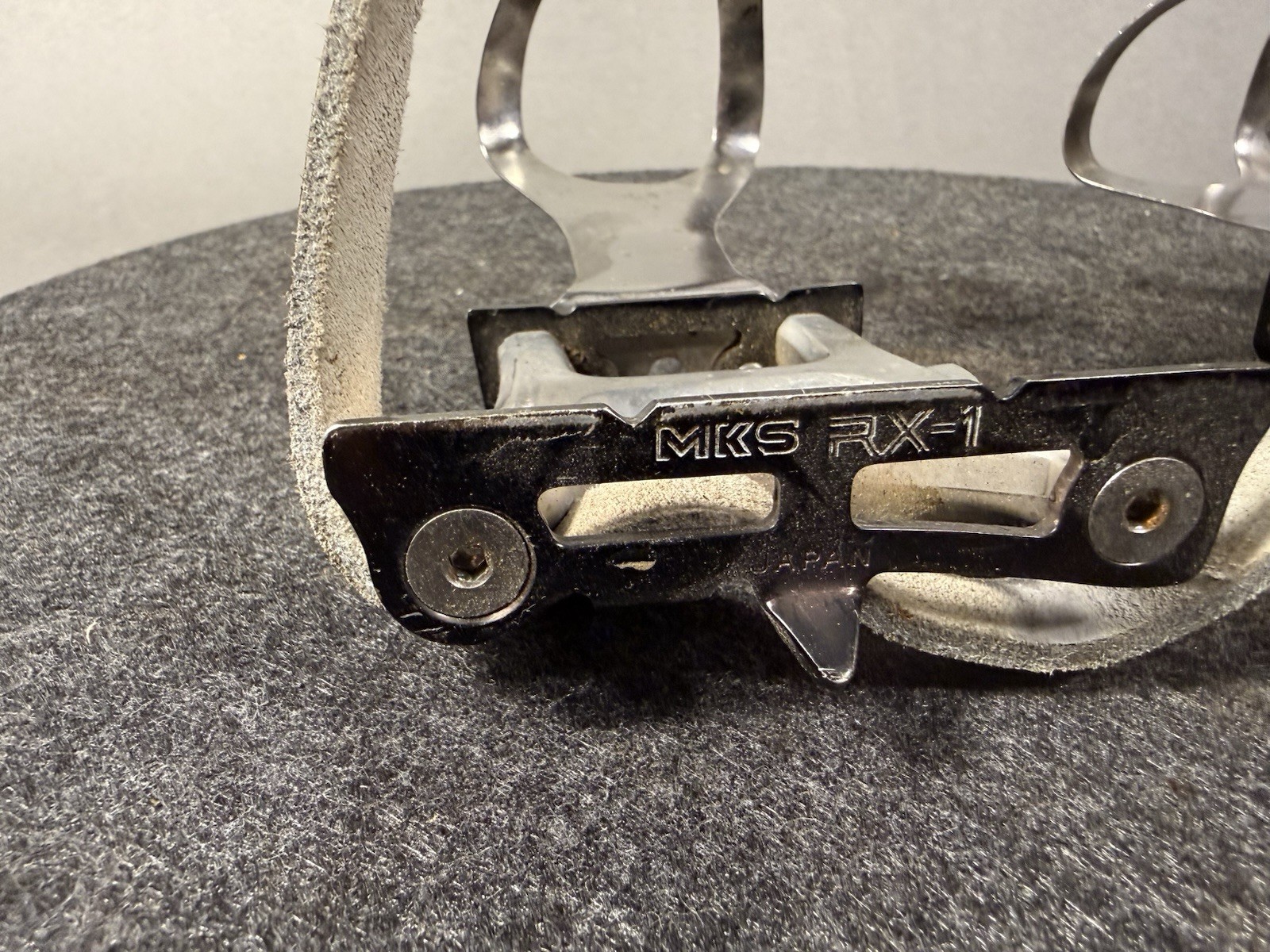 Vintage MKS RX-1 NJS Track Pedals with Toe Clips And Christophe Straps. Pista.