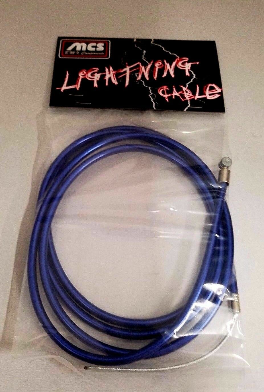 MCS BMX LIGHTNING BRAKE CABLE BMX MTB FIXIE CHROMED BLUE