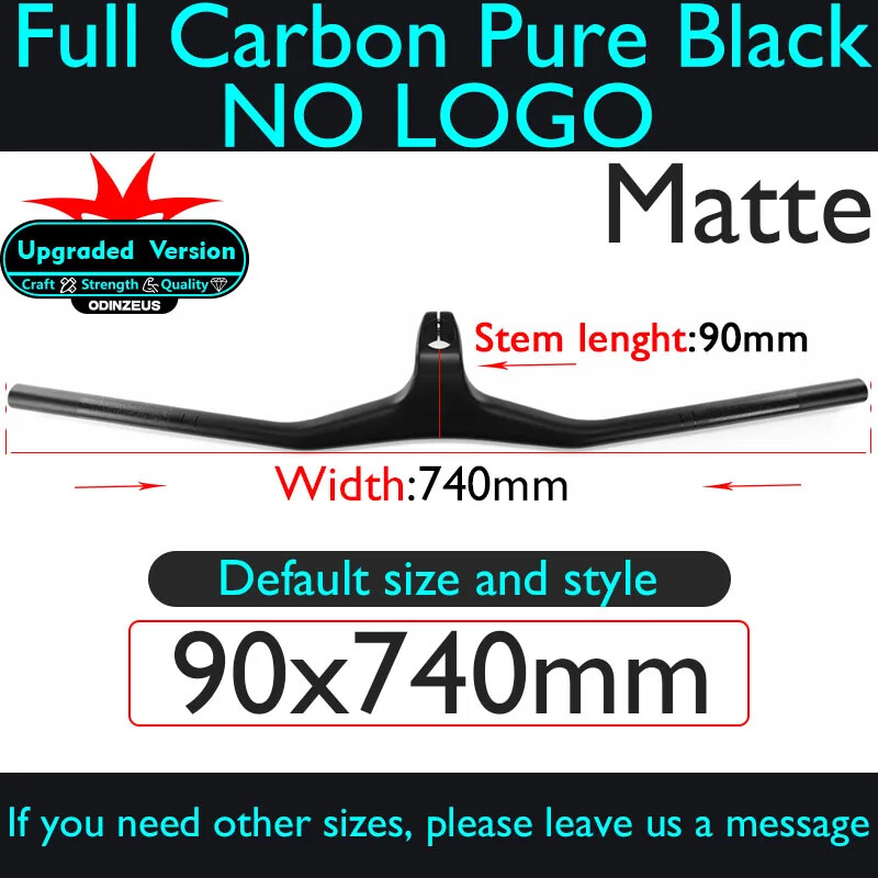 Carbon Fiber MTB Bike Integrated Handlebar with Stem Riser 17 Degree Bike Parts