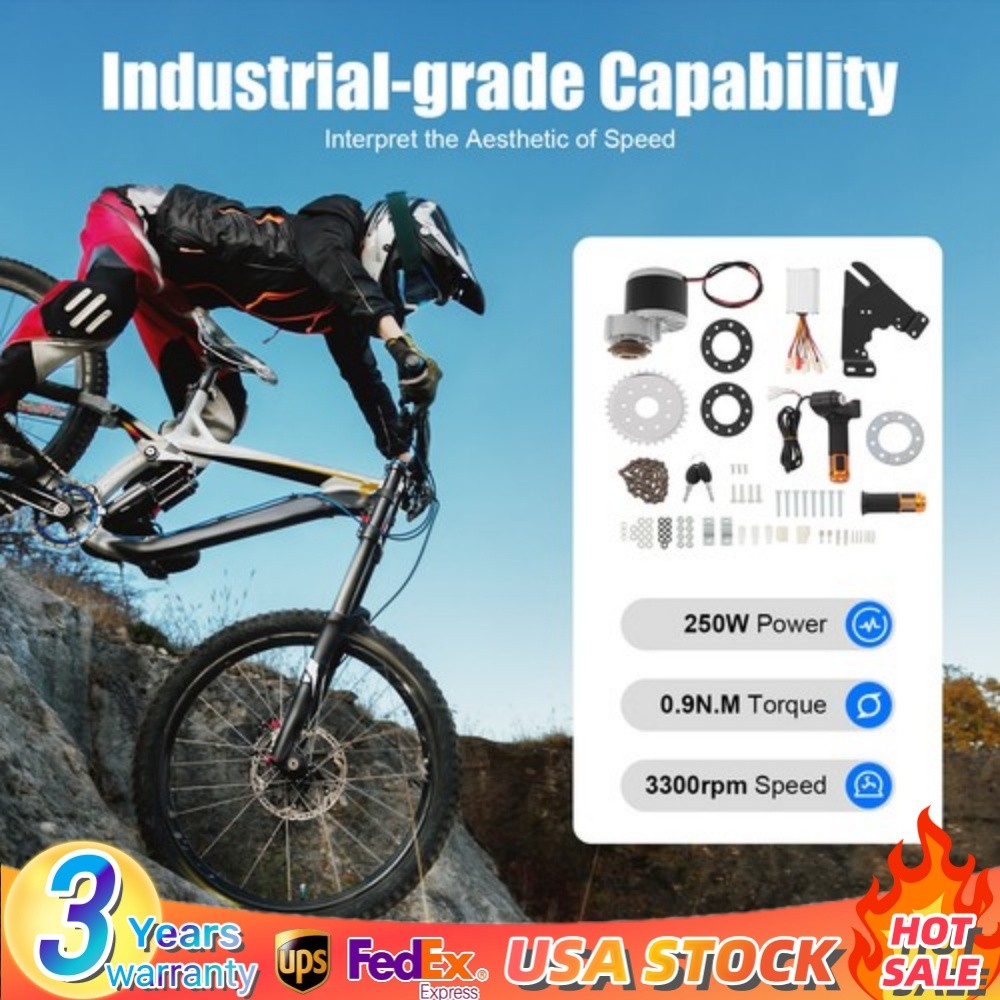 250W 24V Electric Bicycle Brushed Pure Copper Motor E-Bike Conversion Kit