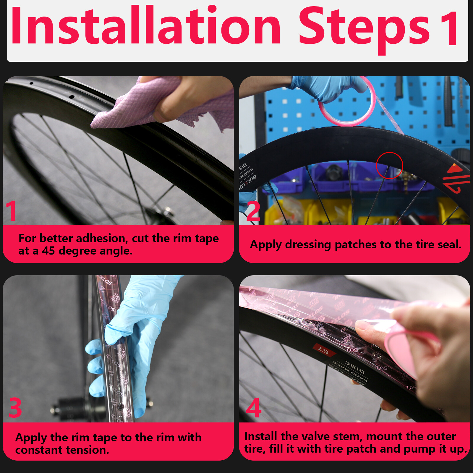 BUCKLOS Bicycle Tubeless Rim Tape 17/19/21/23/25/28/30/32/35mm*10M Wheel Tape