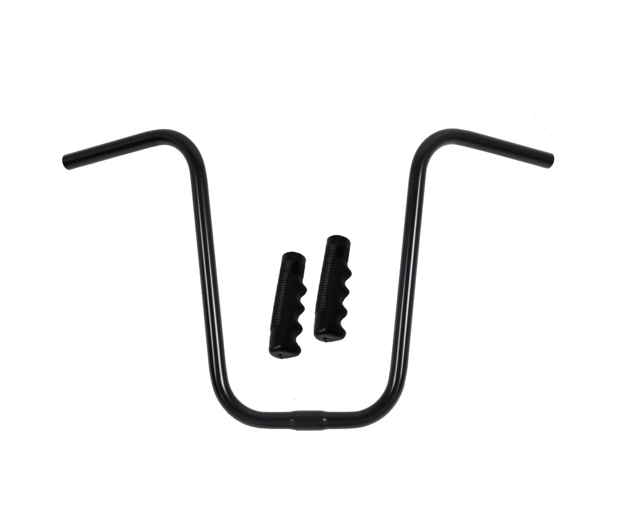 ENIX 15″ RISE U HANDLEBAR 25.4MM IN WITH BLACK LOWRlDER GRlPS,BLACK