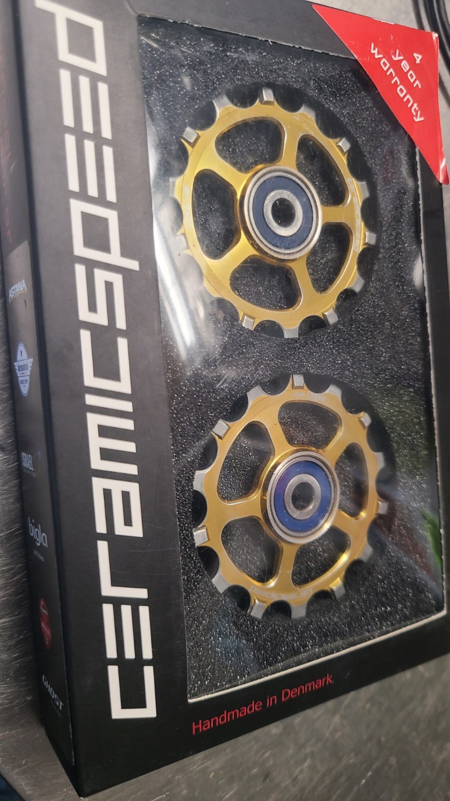 CERAMICSPEED Derailleur MTB Pulley Jockey Wheels SRAM AXS Eagle 12-Speed Gold
