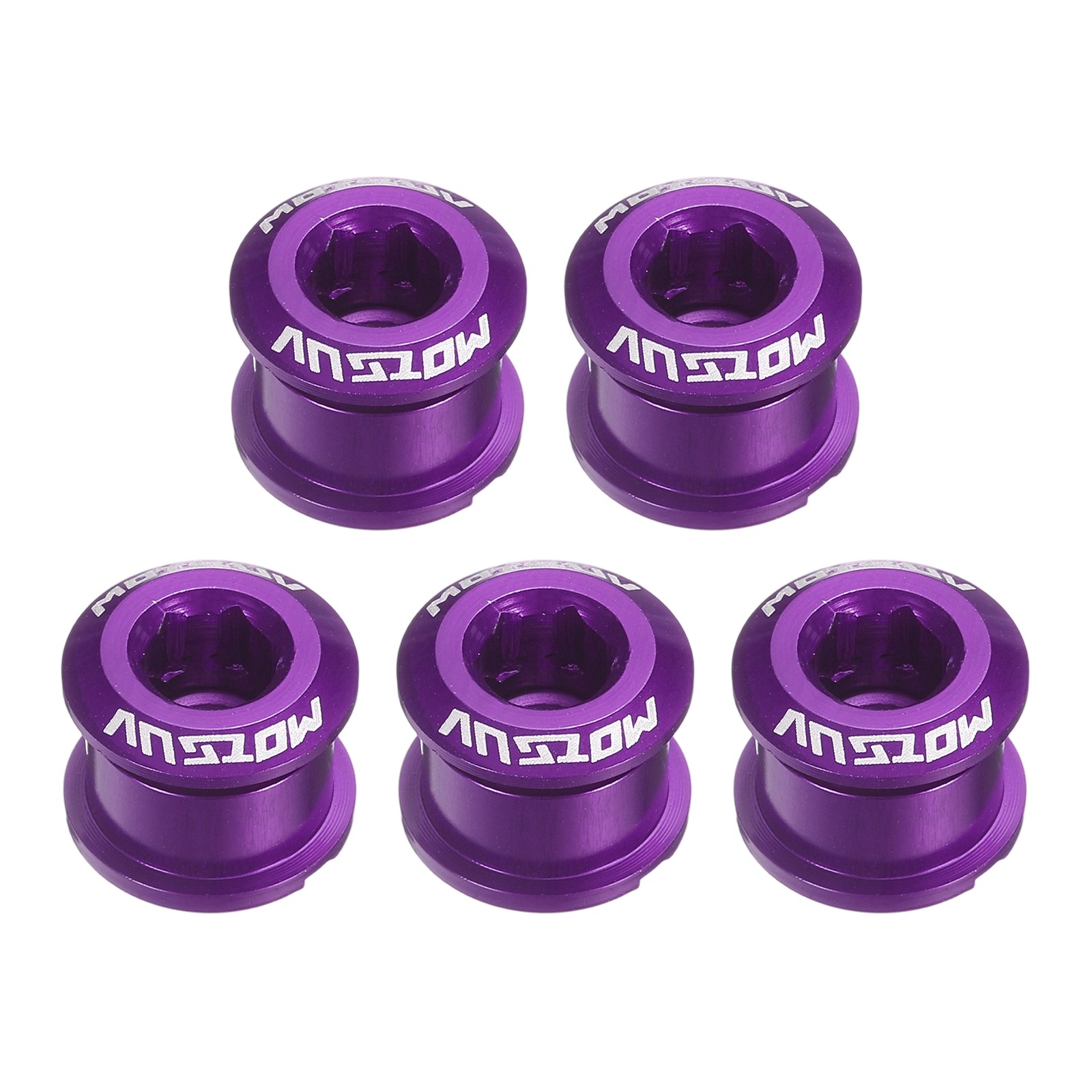 5pcs Single Chain Ring Bolts M8 Aluminum Alloy Bike Chainwheel Screws, Purple