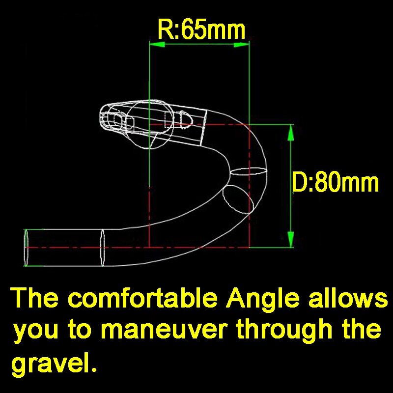 Drop 80mm 340/380/420/460mm Carbon Road Bike Handlebar Gravel Bike Big Flare Bar