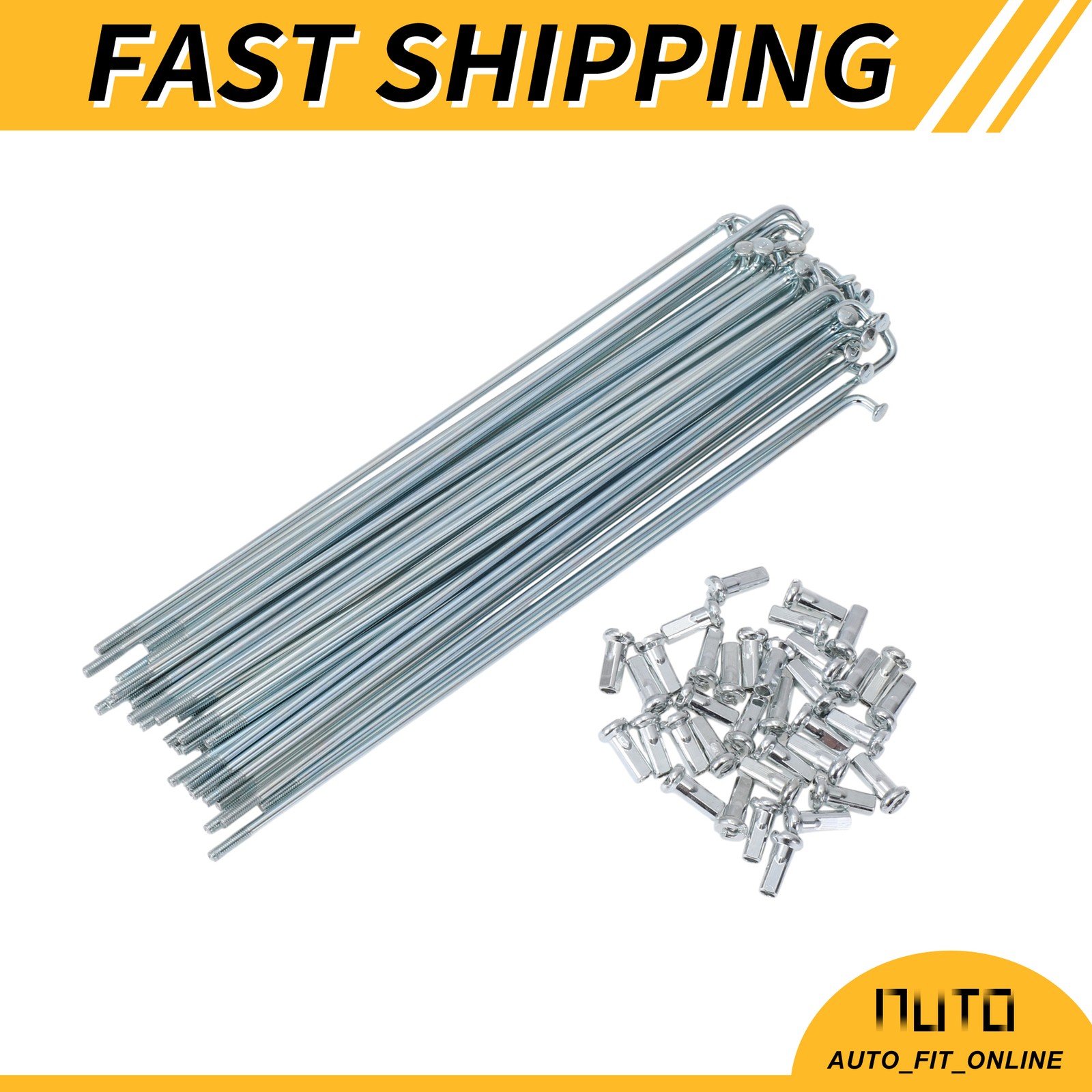 12G Bicycle Spokes 169mm Bike Wheel Spokes 45 Steel Galvanized Silver Tone