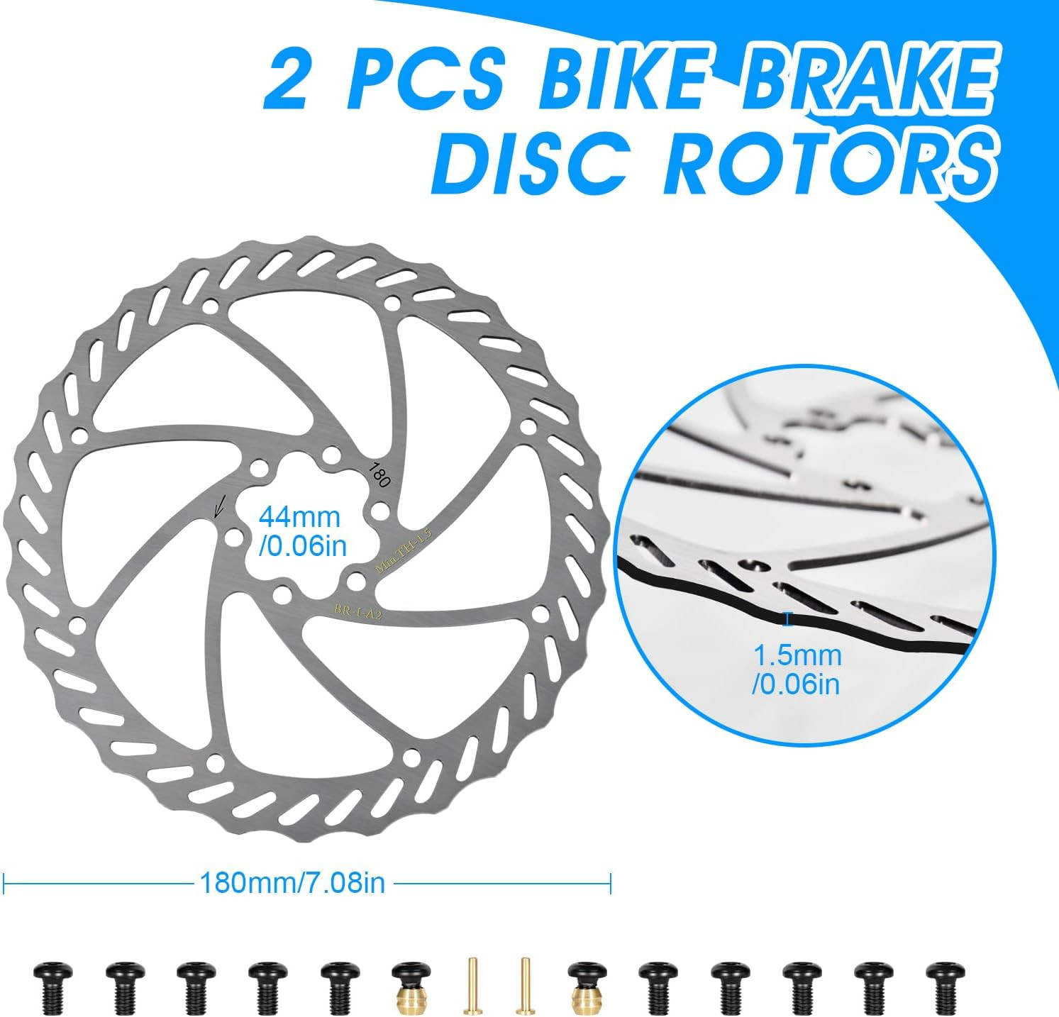 4-Piston E-Bike Hydraulic Disc Brake Set, 610NM Force, 180mm Rotors