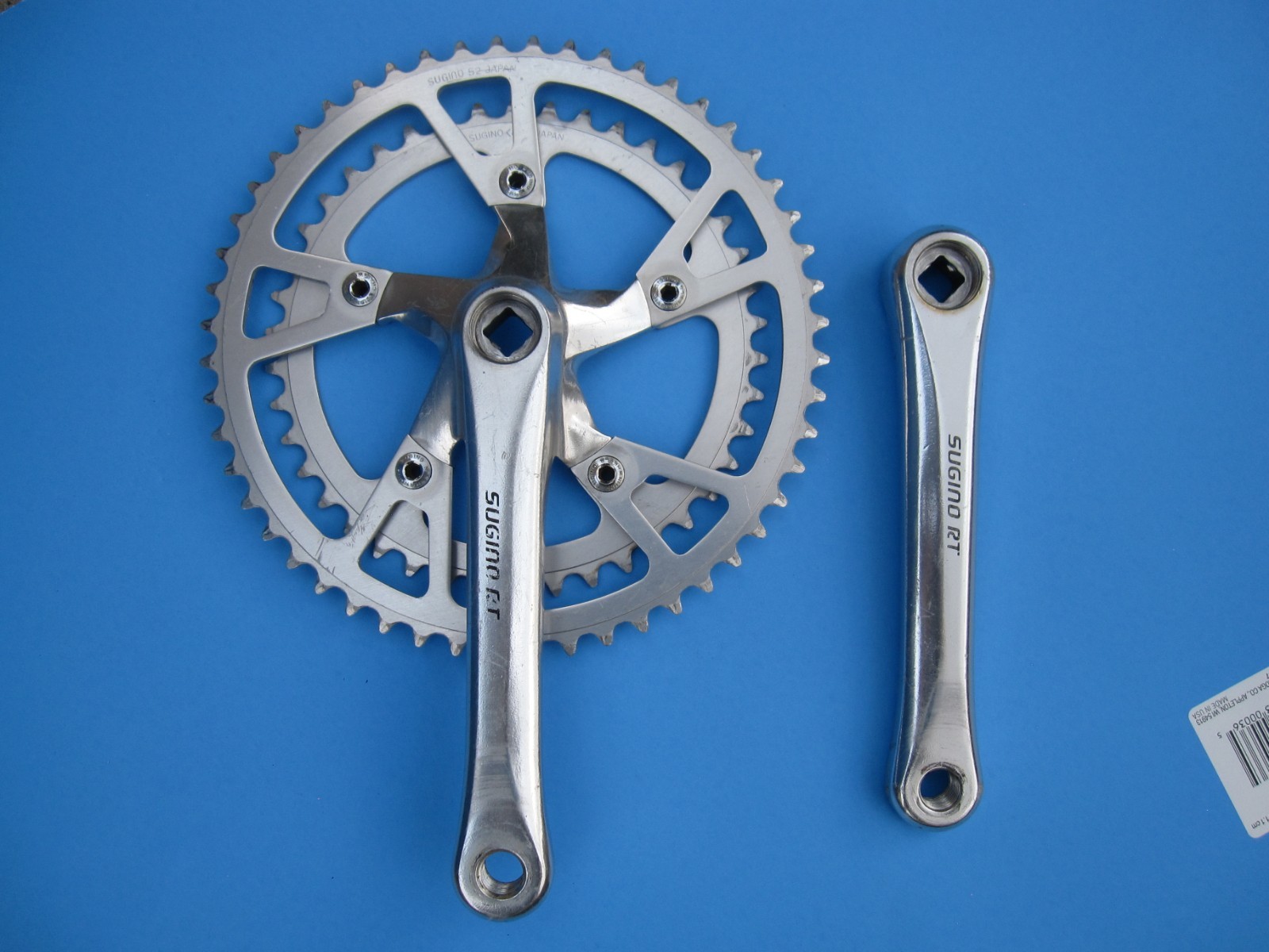 vintage Sugino RT crankset, 52/42T, square taper, 110BCD, 170mm, road or BMX