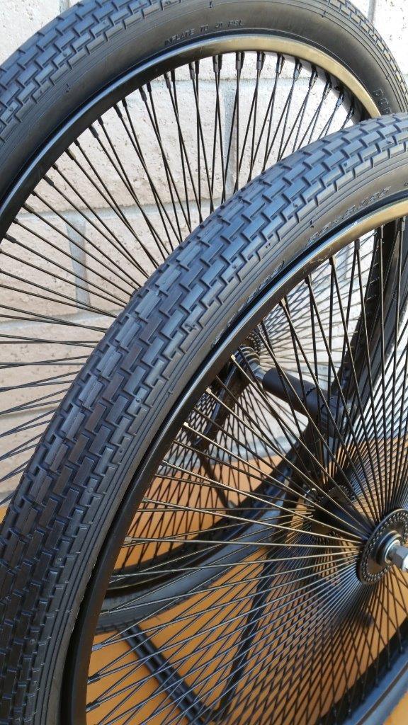 Pair 26″ Cruiser Lowrider Bicycle Dayton BLACK Wheels 144 Spokes Tires & Tubes