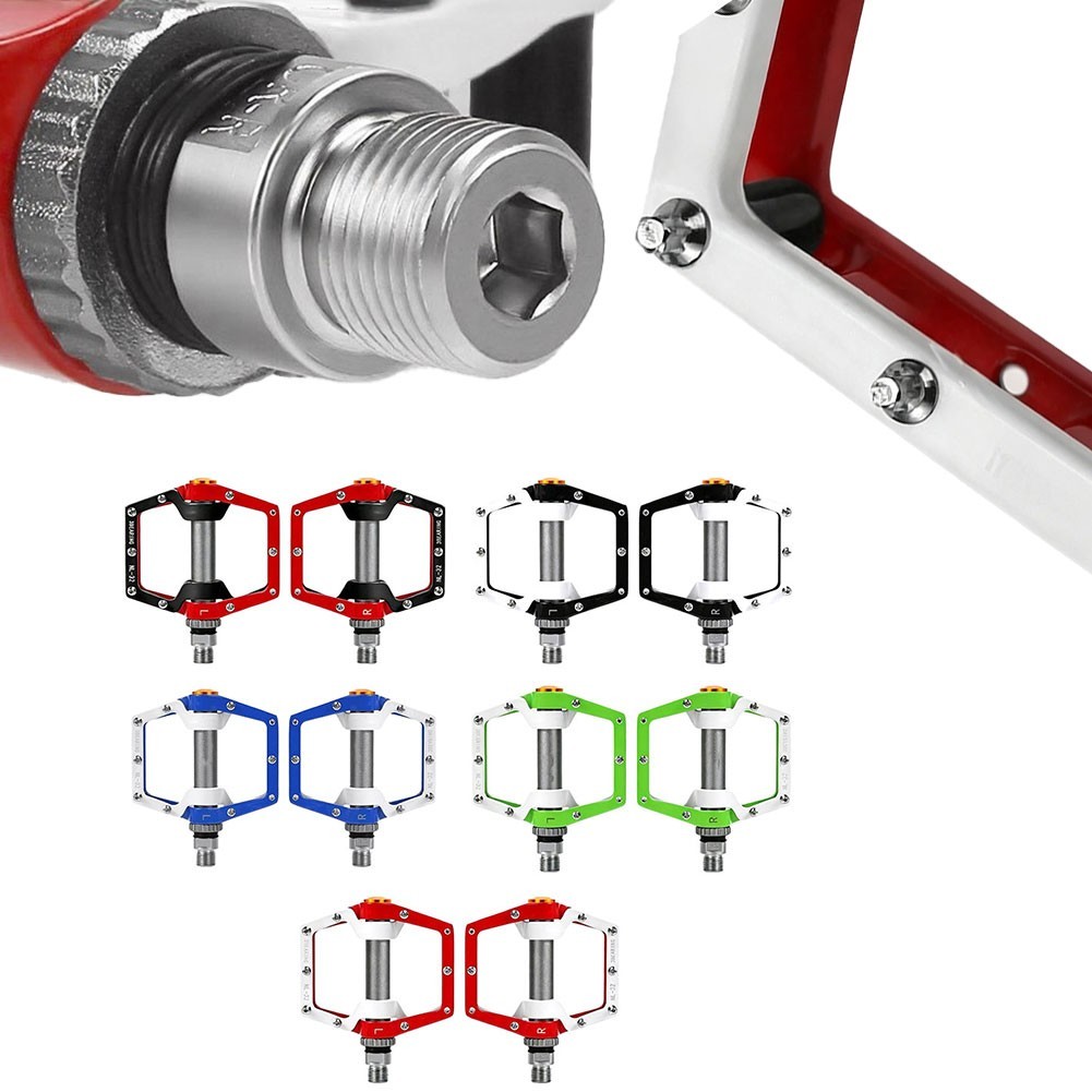 CNC Aluminum Bicycle Pedals 460g Pair with 20 Removable Pins and Dust Cover