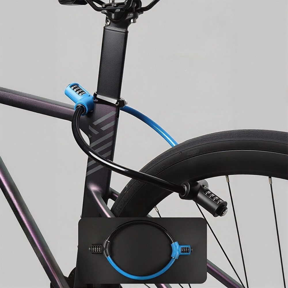 Bicycle U-Lock 4 Digit Keyless Lock 11.3 x 8.5 x 3 cm Black Blue Orange Green