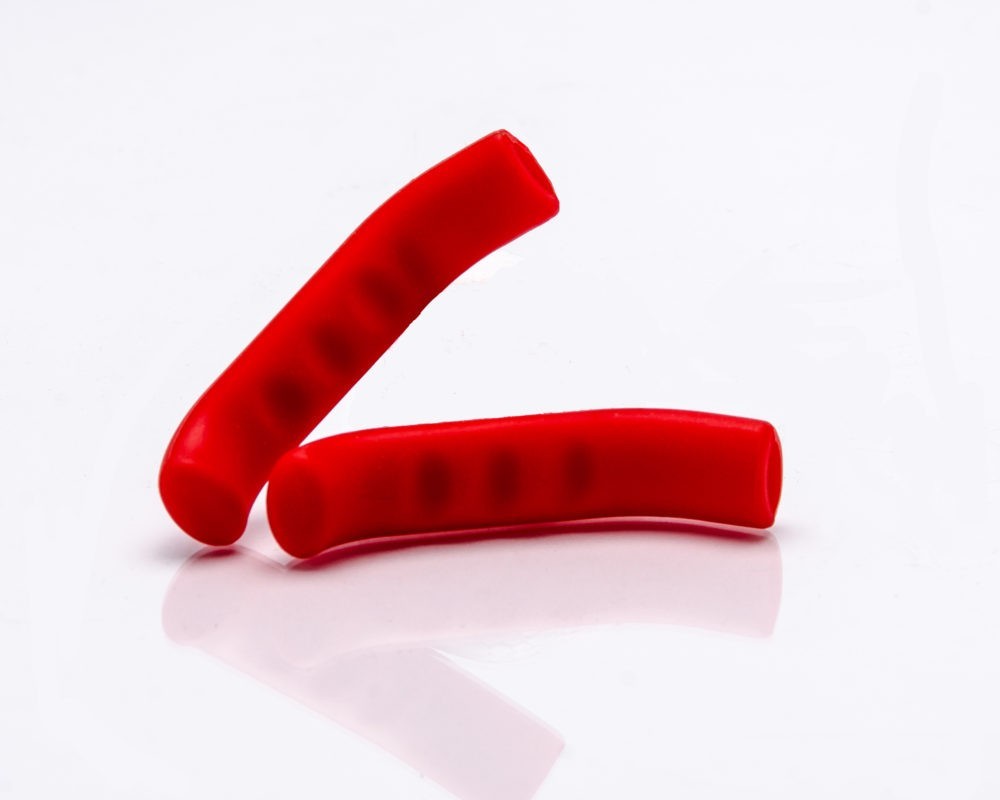 MILES WIDE STICKY FINGERS – SOFT GRIP BIKE BRAKE LEVER COVERS V2 (2PK) – RED