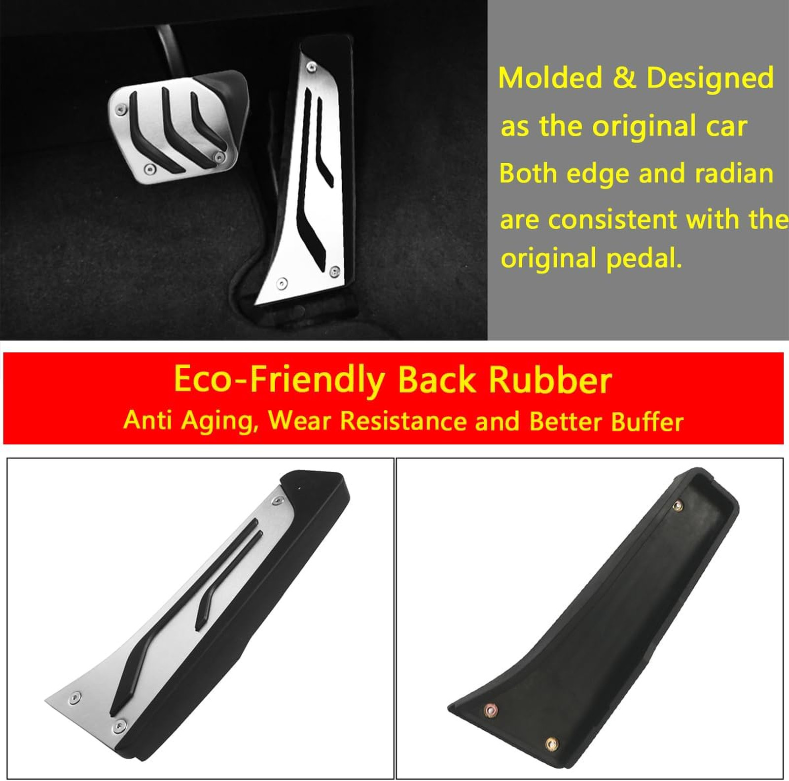 Gas Pedal and Brake Pedal Cover Set Compatible with BMW 1 2 3 4 5 6 7 Series X3