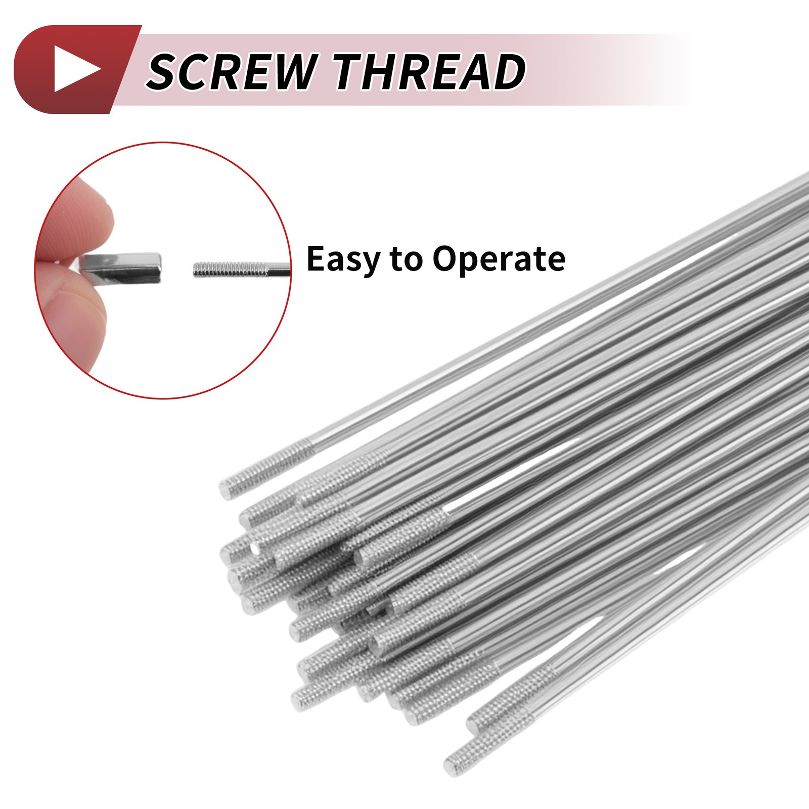 14G J Bend Bicycle Spokes 192mm Bike Wheel Spokes with Nipple Silver Tone 36 Set