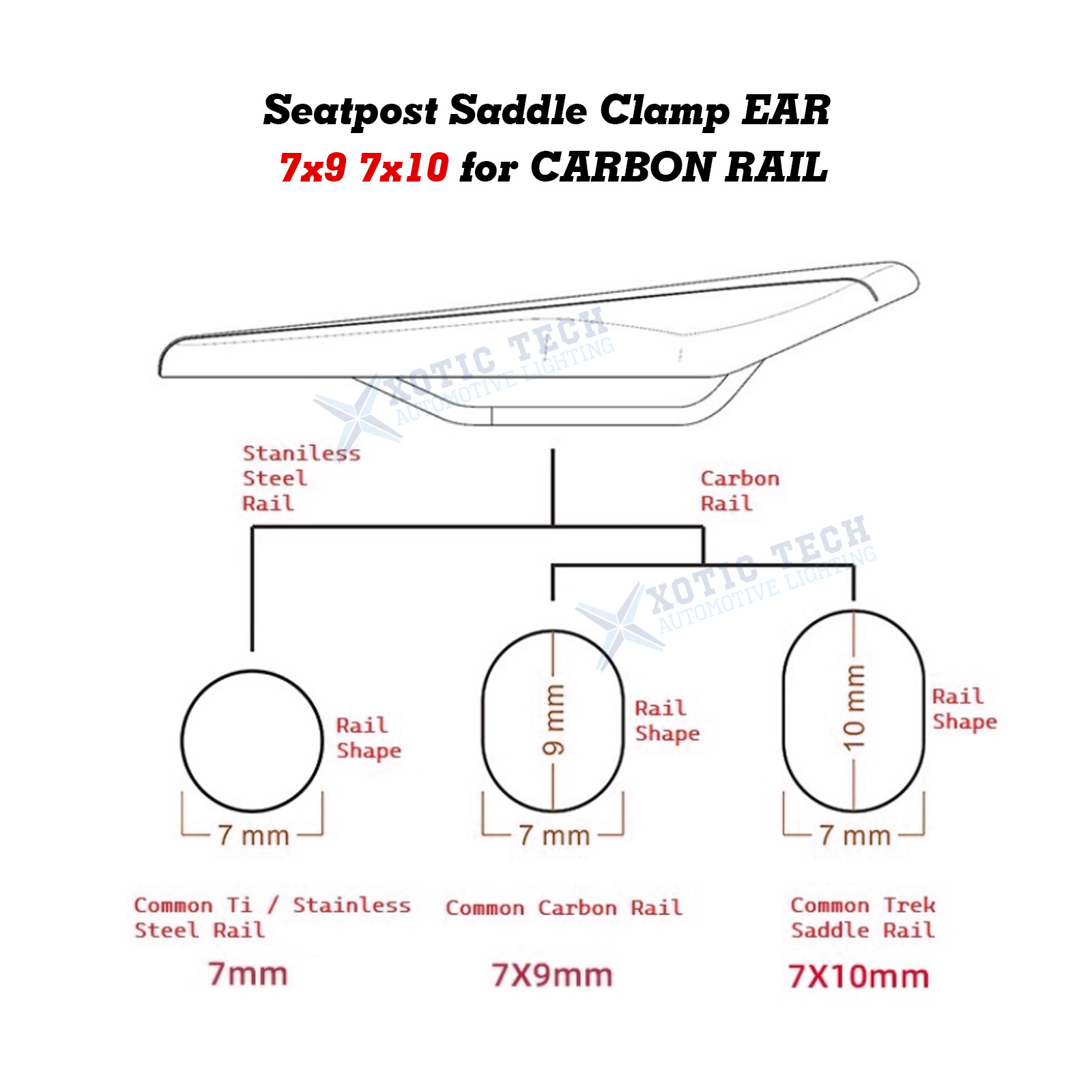 Seatpost Ear Clamp 7×9 7×10 Ti Bolt CARBON RAIL for TREK Domane Emonda SLR 6/7/9