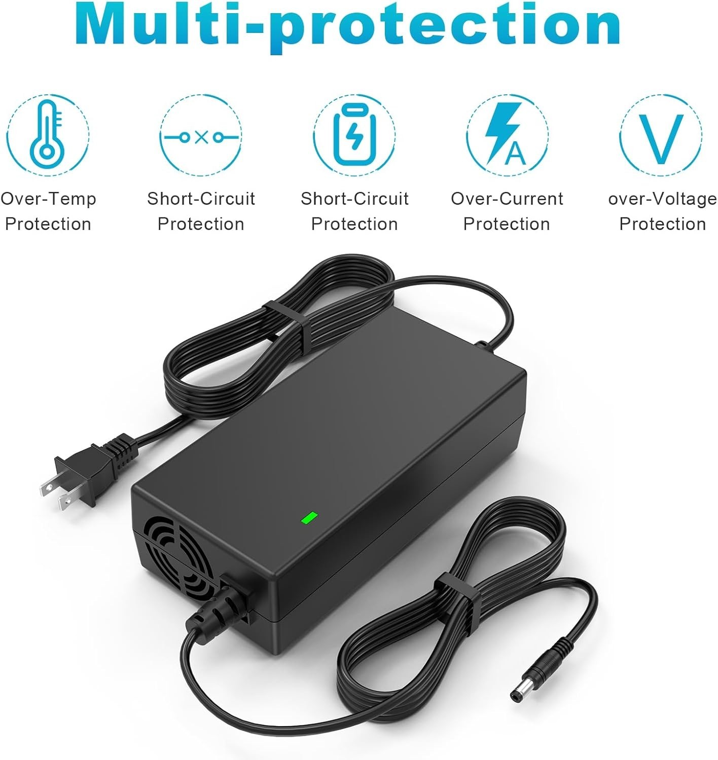Multi-Device Charger 54.6V 2A with Cooling Fan and LED Indicator Light