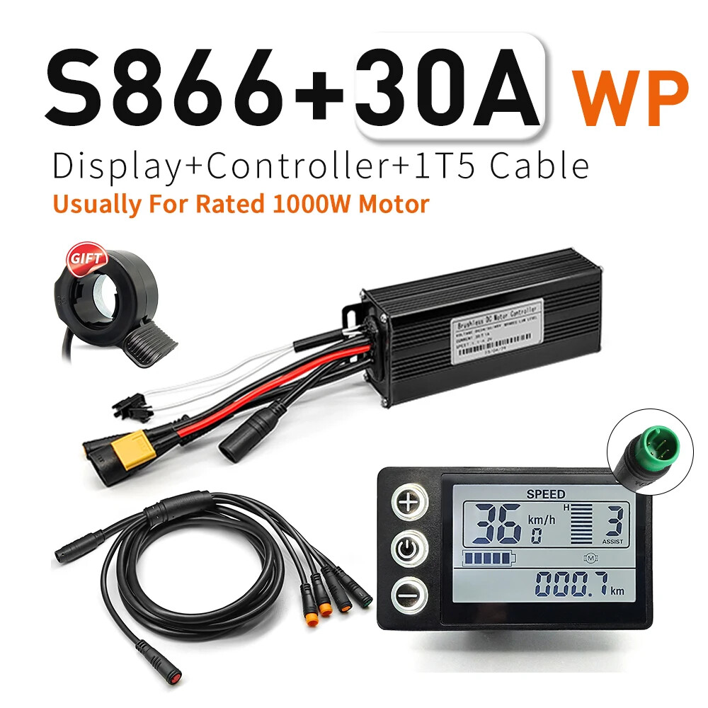 E-bike 36V/48V 17A 40A Three-Mode Sine Wave Controller with 866 LCD Display