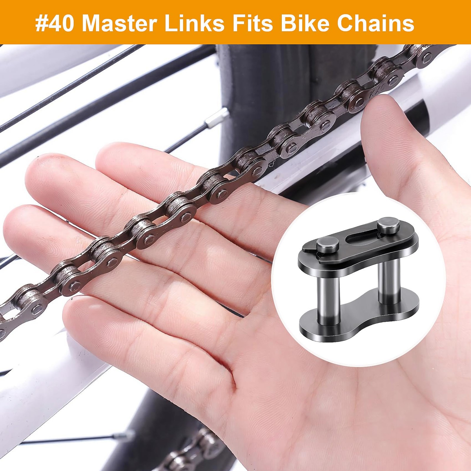 5pcs #40 Roller Chain Connecting Links, Master Connector Link, Heavy Duty Man…
