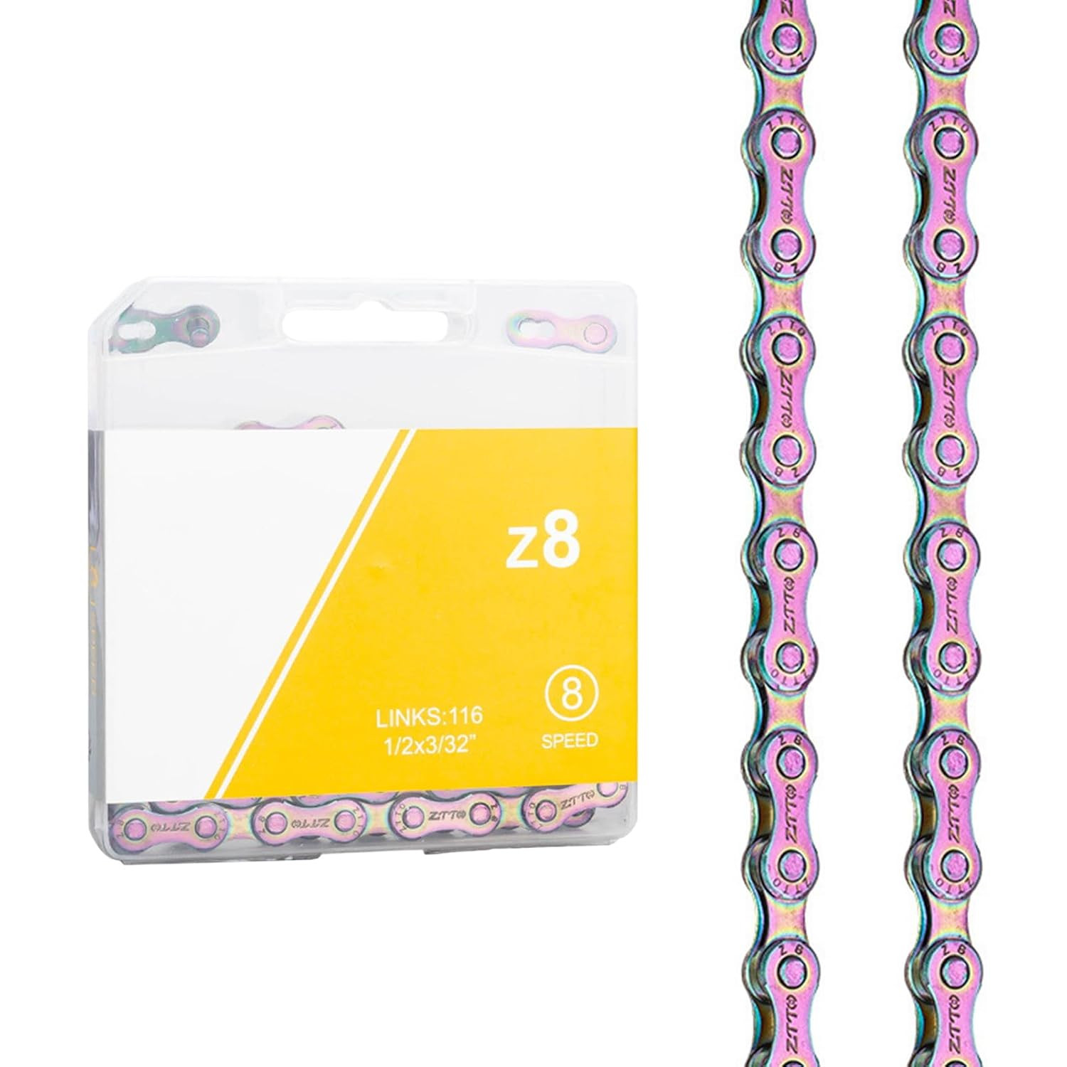 6/7/8 Speed Bike Chain, Bicycle Chain 1/2 X 3/32 Inch, 8-Speed Alloy Steel