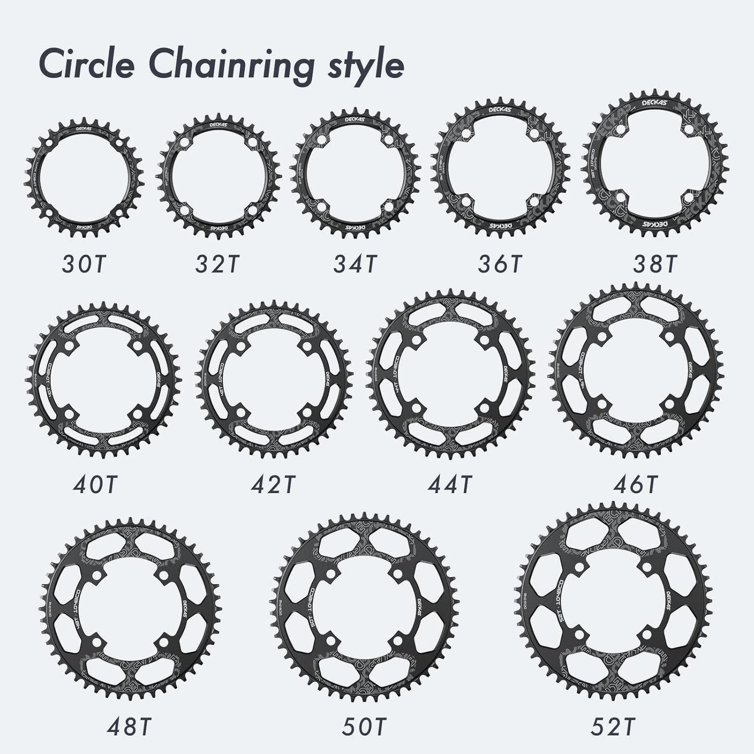 DJC Bike Chainring 104Mm BCD Round/Oval MTB 104BCD 30T to 52T 7/8/9/10/11/12 Spe