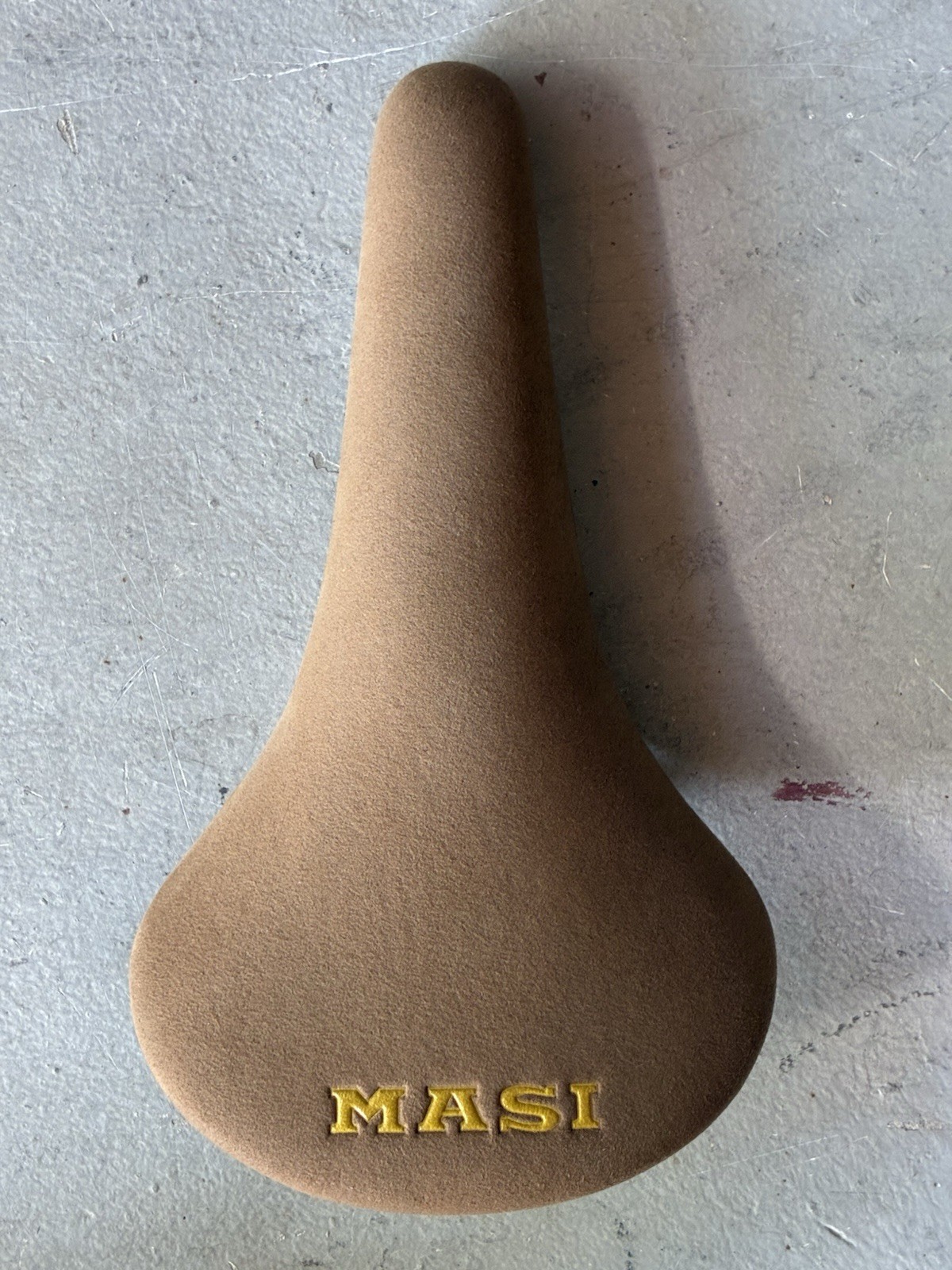 Masi Bikes Velo Saddle Faux Brown Suede Leather Speciale Velodrome Fixed Gear