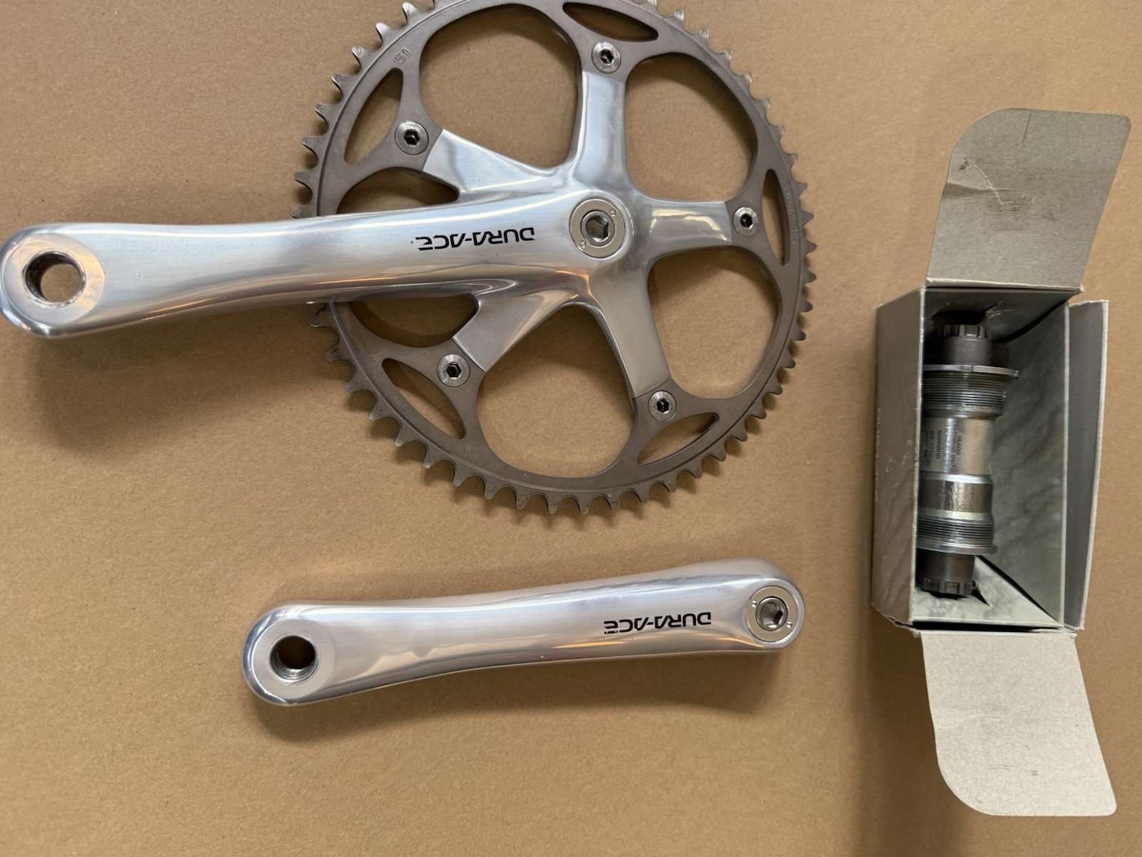 Dura Ace Track Crankset NJS 7710 + Bottom Bracket 51t 175mm