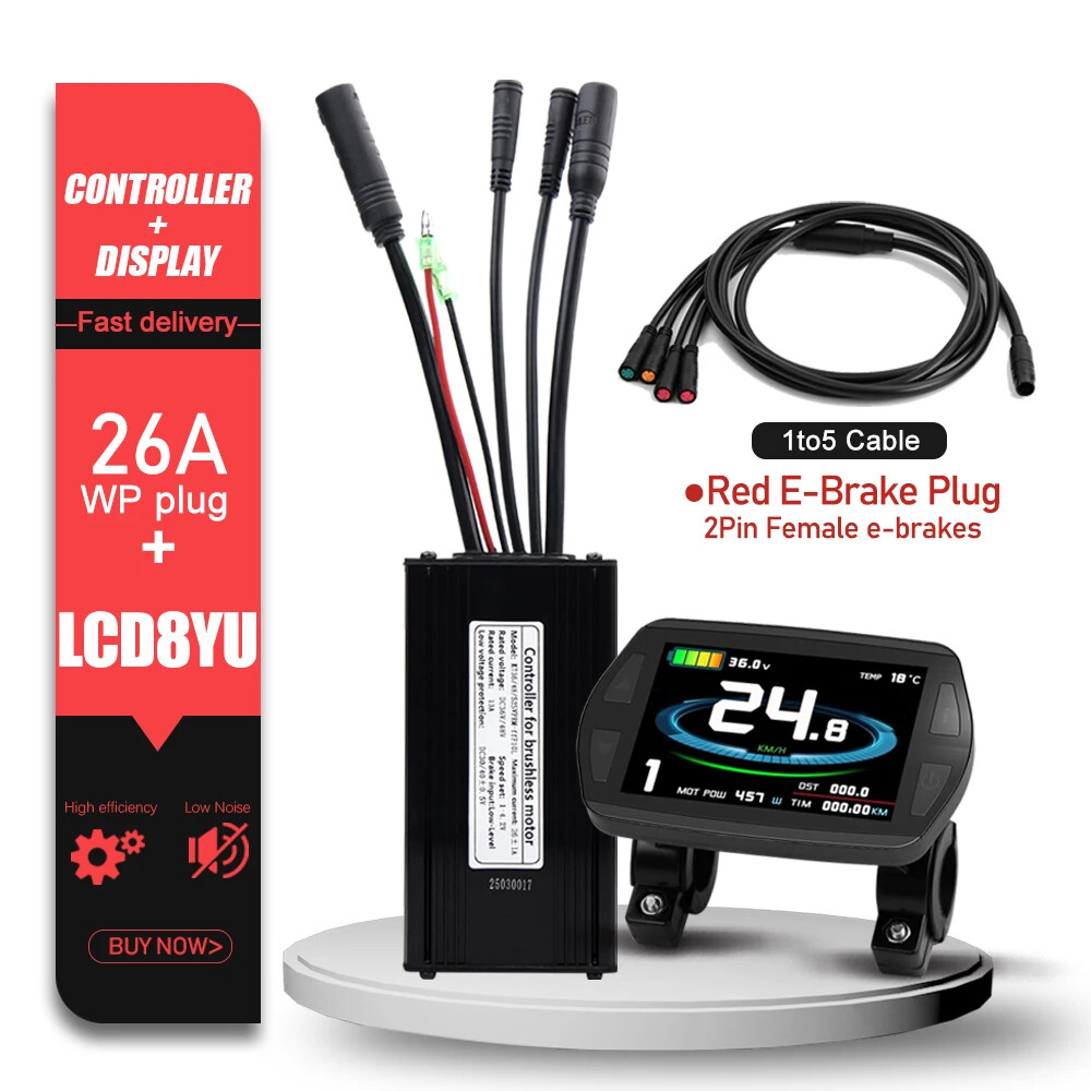 KT E-bike Sinewave Controller 36/48/52V 26A Waterproof Brushless 500W 750W Motor