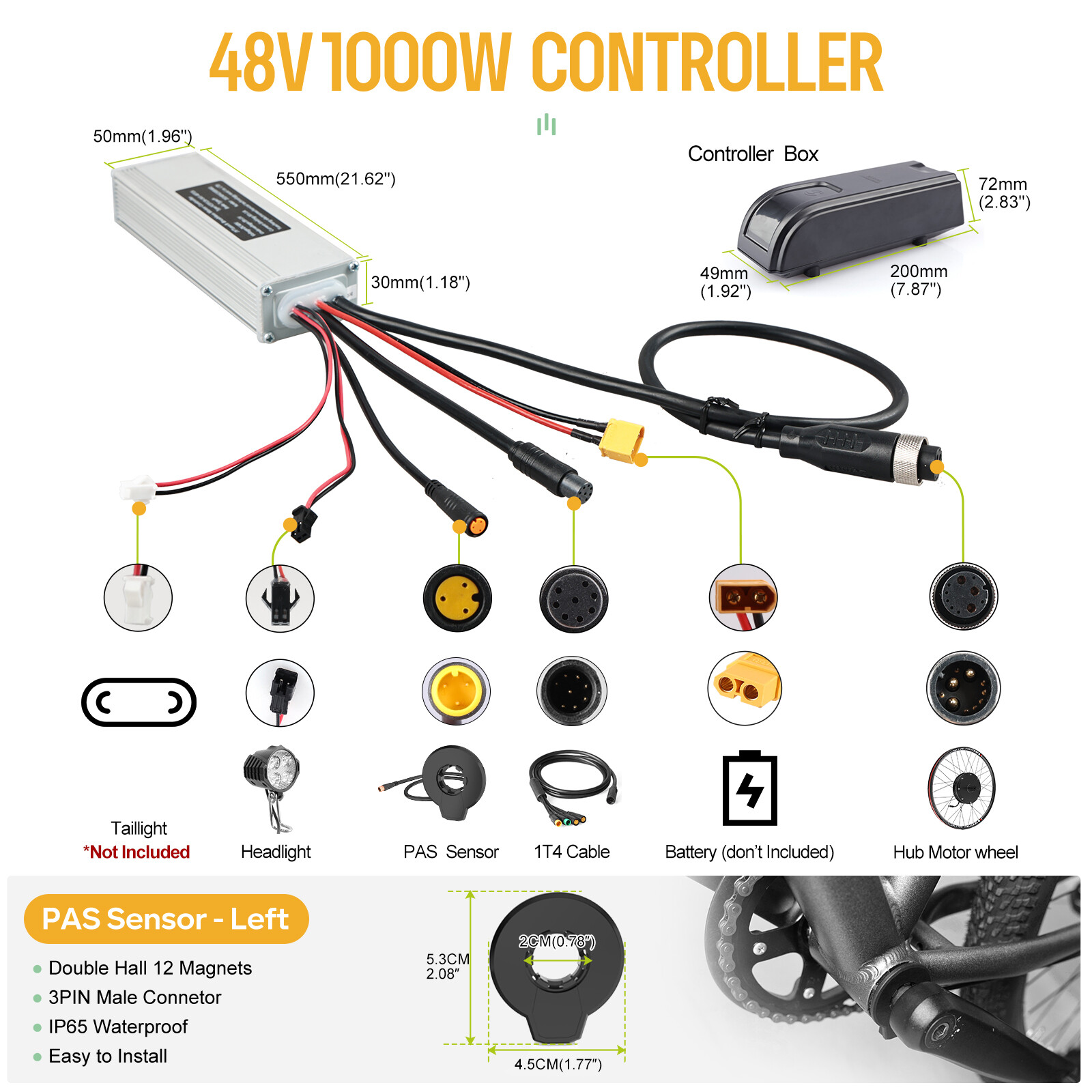 48V1000W Electric Bicycle 26″ 700C Rear Hub Wheel Cassette Disc Brake Type