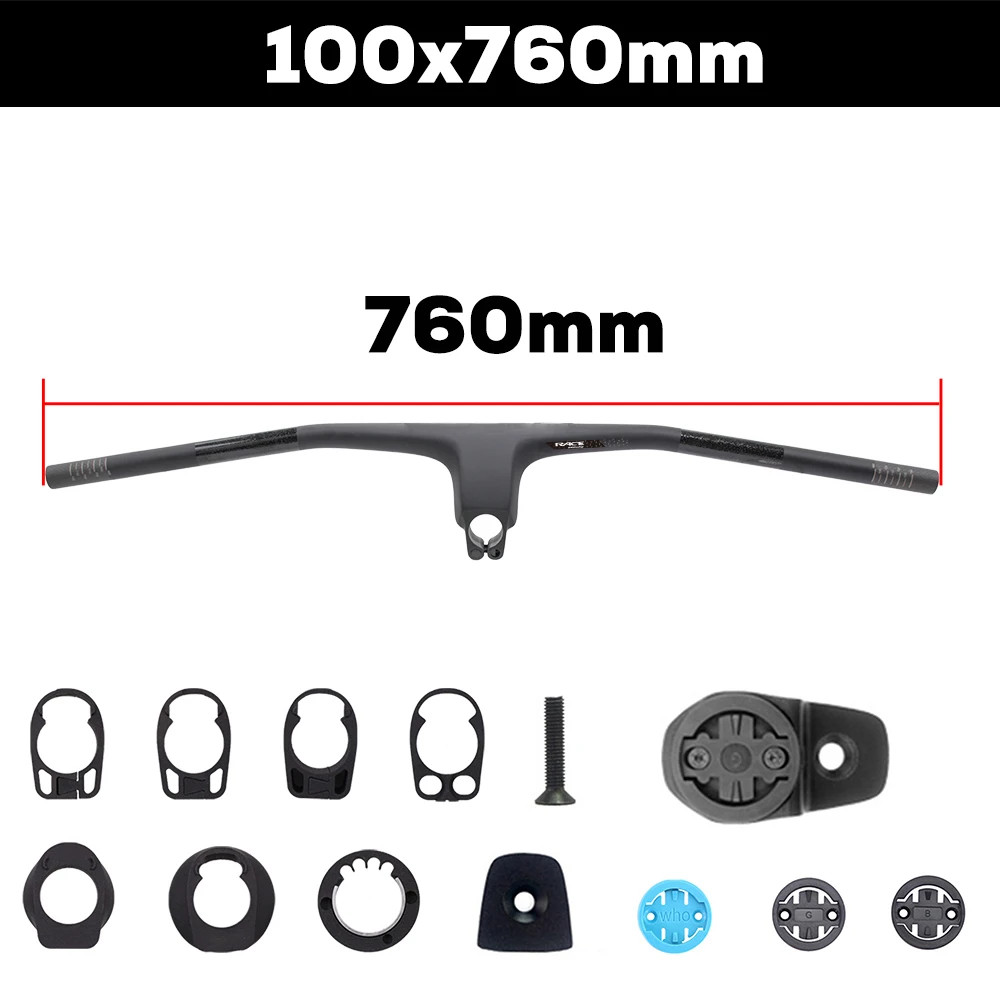 Carbon Flat T-Bar MTB Integrated Cockpit -20 Degree External Cable 720-780mm