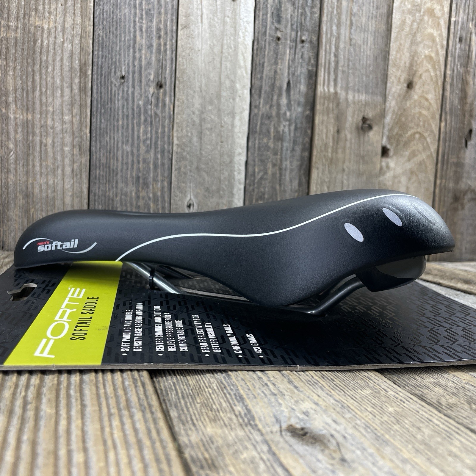 FORTE Softail Mens Comfort Bicycle Seat Saddle Soft Padded Black Chromoly Rails
