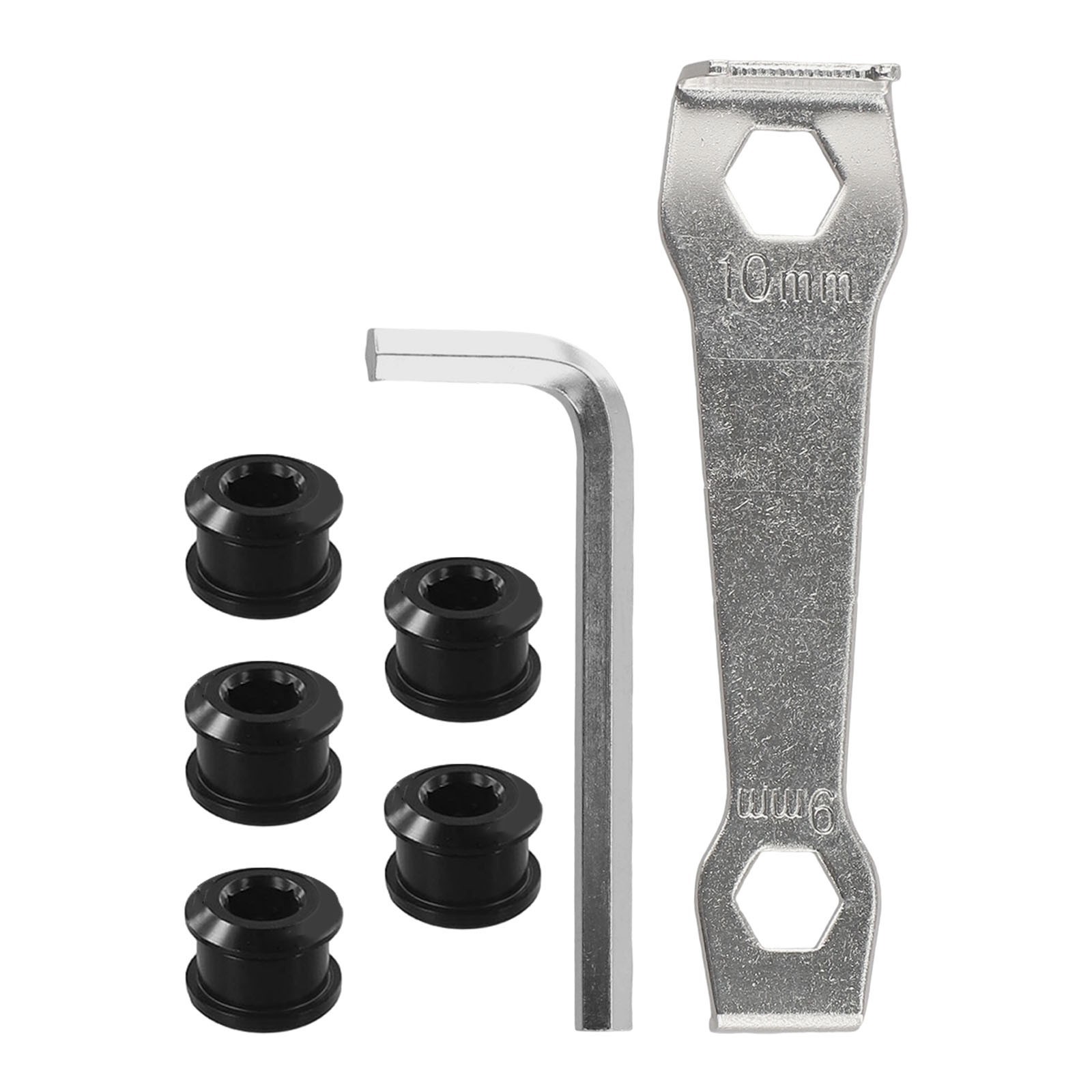 Bike Single Chainwheel Bolt Set with Mounting Tools for DIY Bicycle Projects